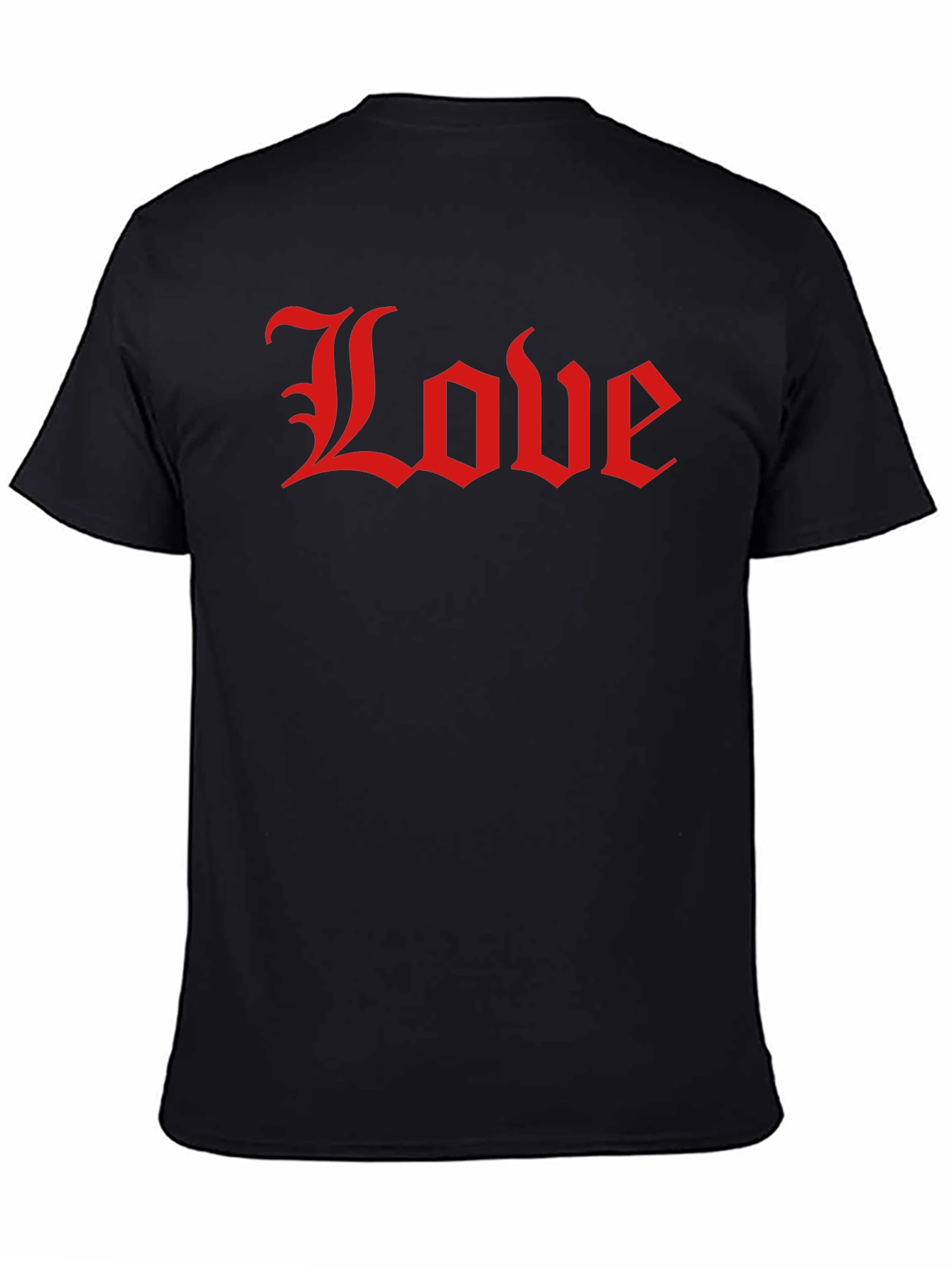 Love Gothic Script Black T-Shirt