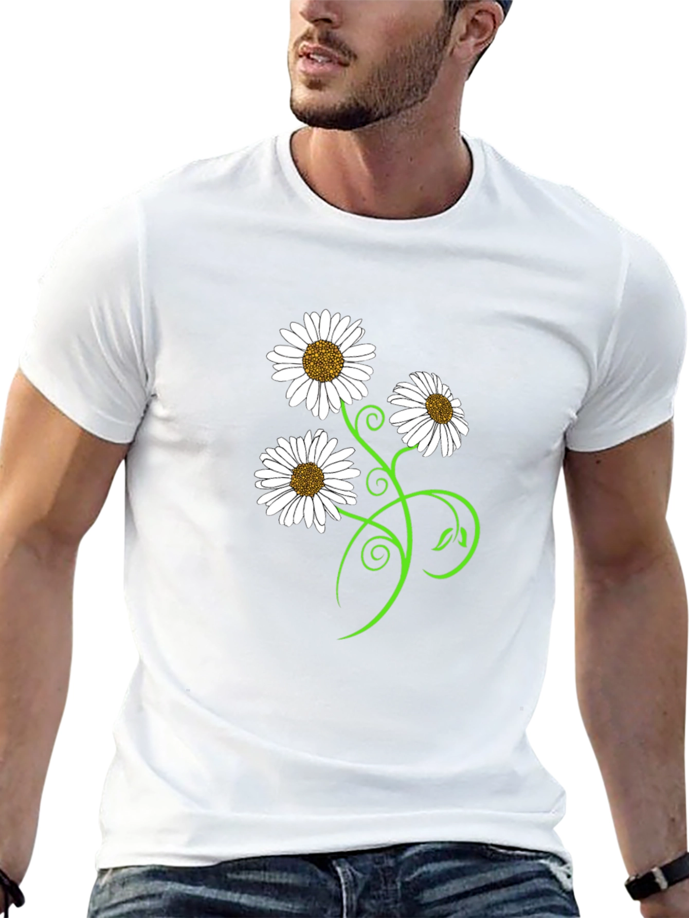 Daisy Flower Vine Graphic T-Shirt
