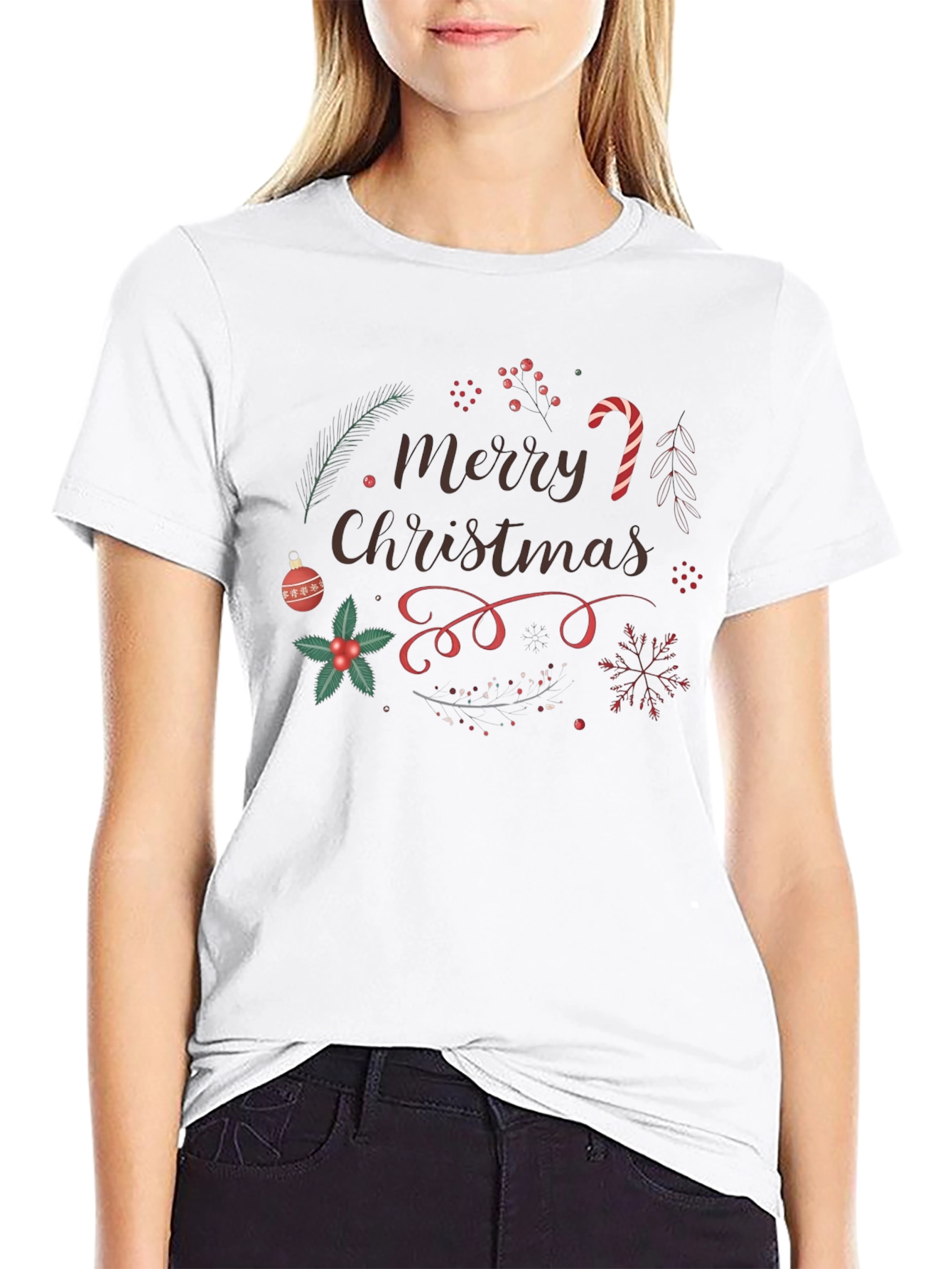 Festive Merry Christmas Graphic T-Shirt