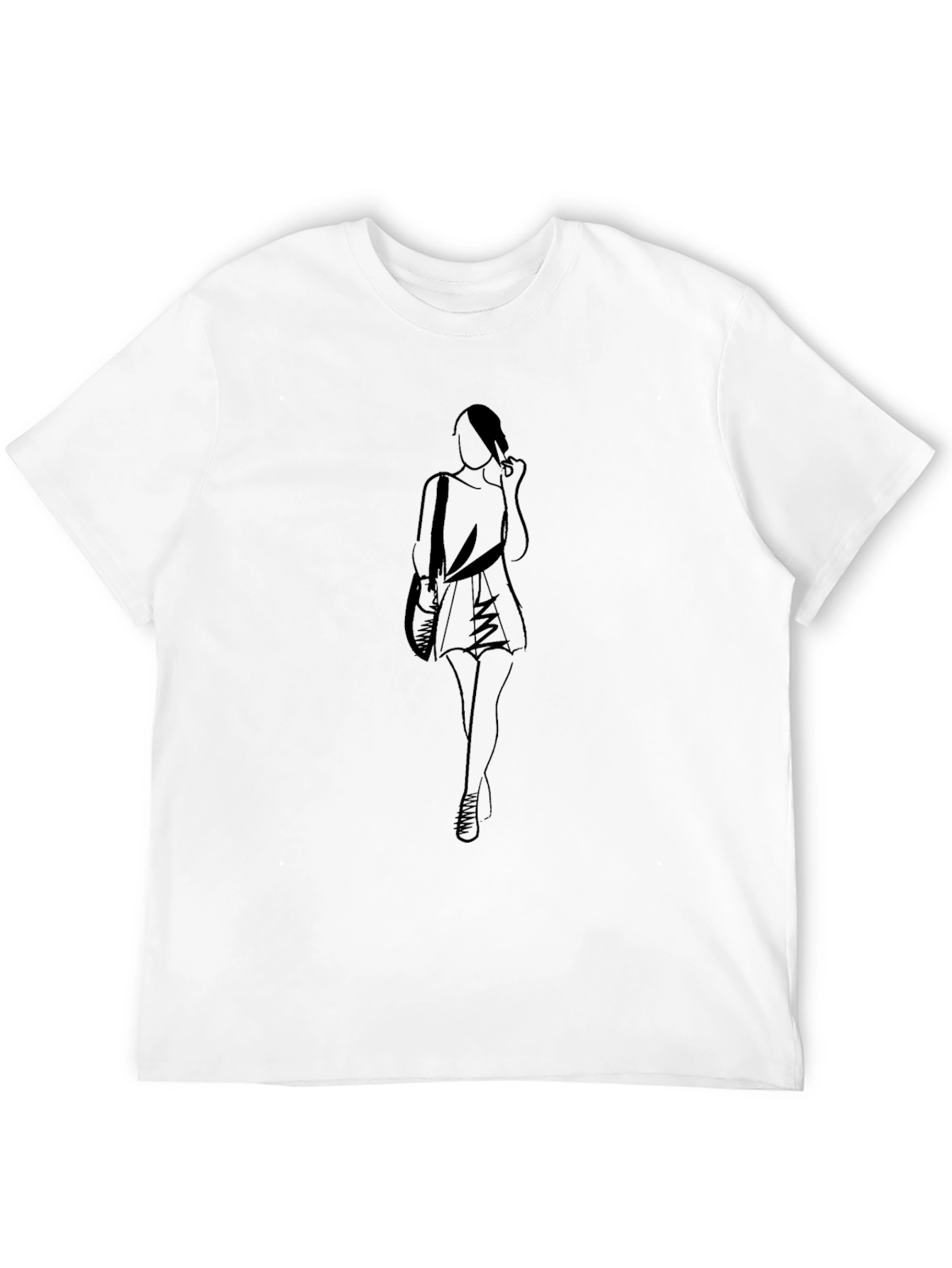 Modern Black T-Shirt with Fashion Silhouette Graphic