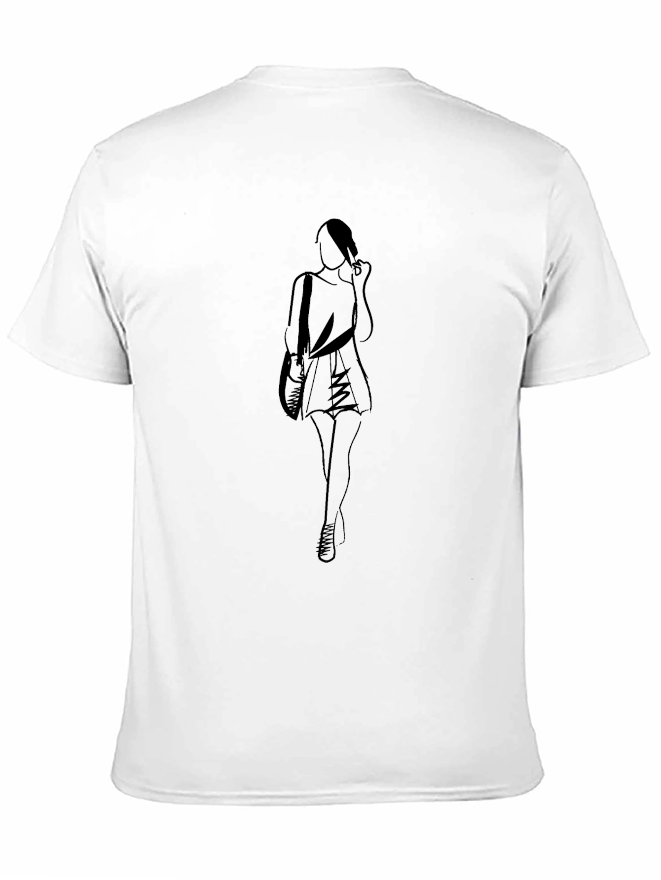 Modern Black T-Shirt with Fashion Silhouette Graphic