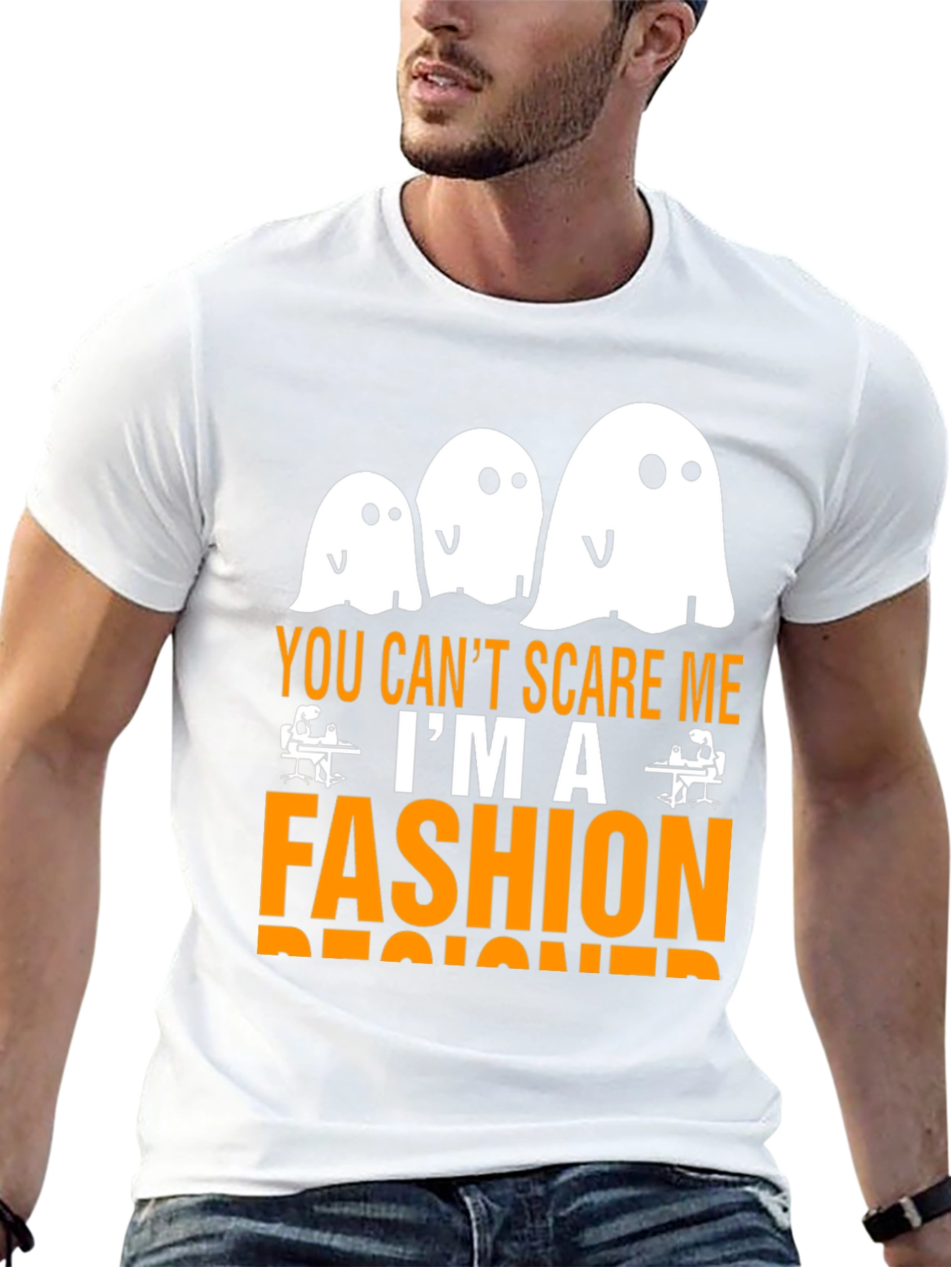 Funny Fashion Designer Halloween Ghost T-Shirt