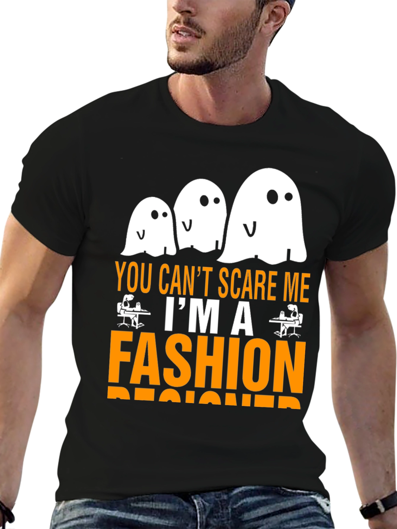 Funny Fashion Designer Halloween Ghost T-Shirt