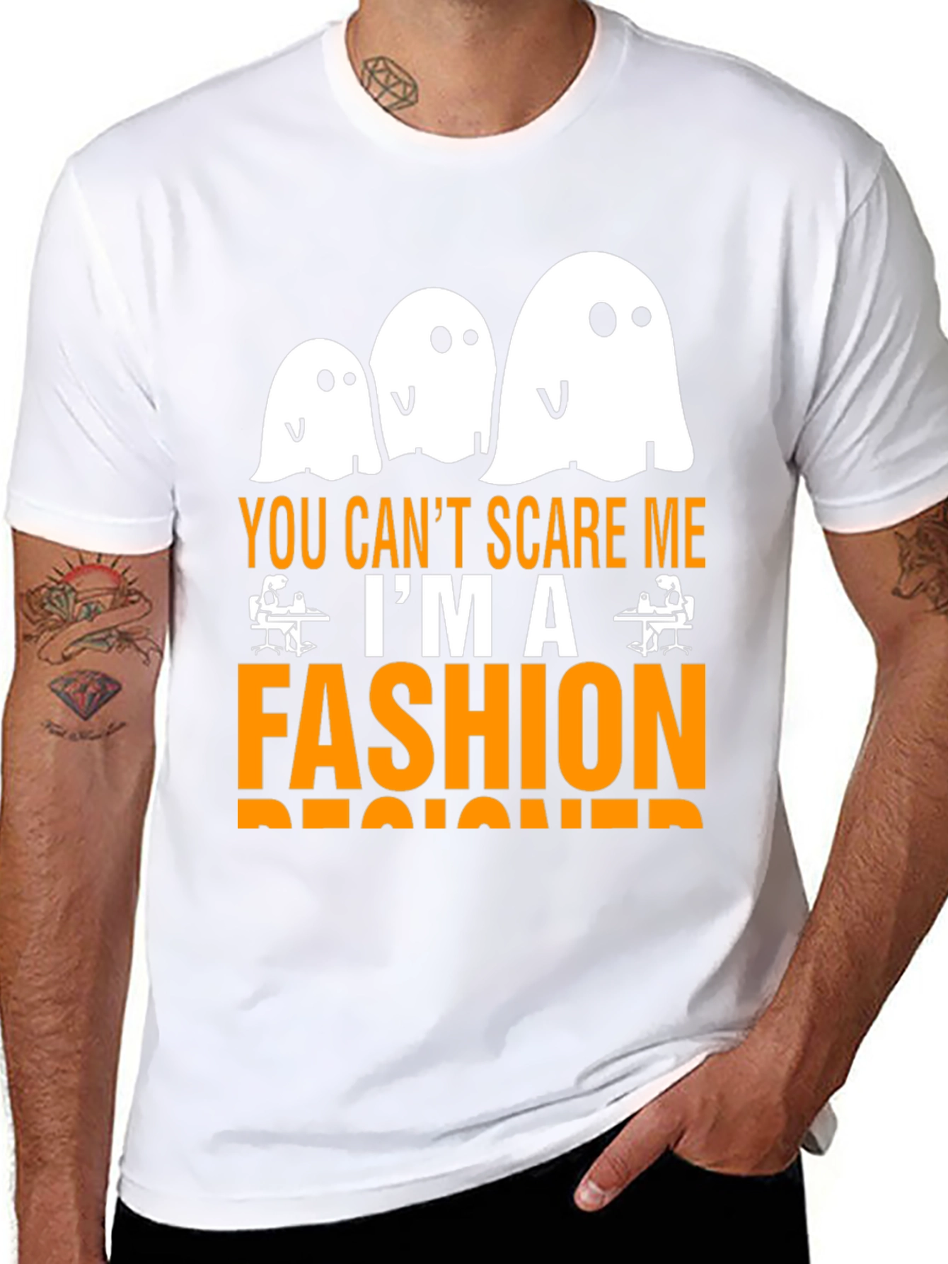 Funny Fashion Designer Halloween Ghost T-Shirt