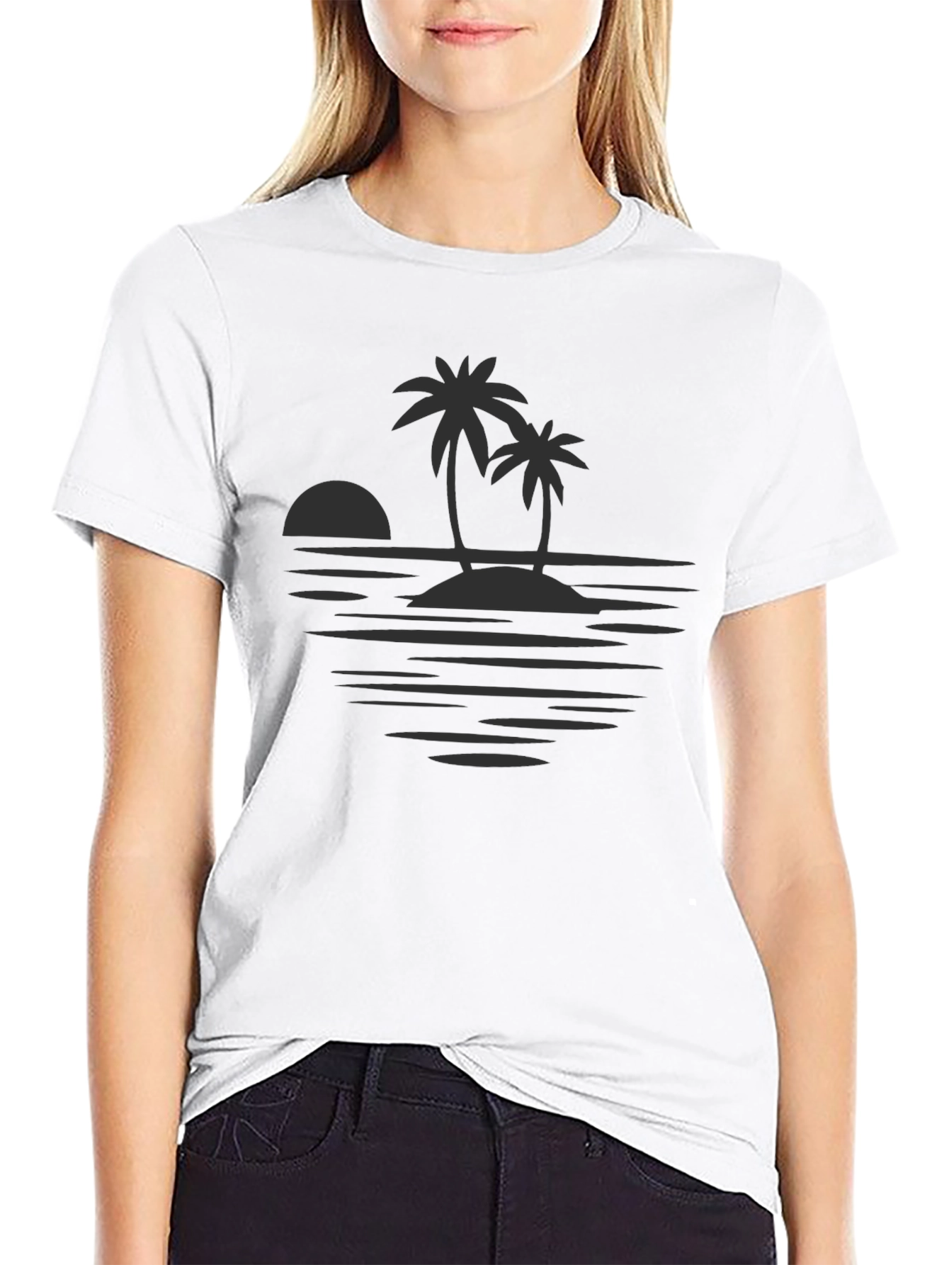 Island Sunset Graphic Tee - Stylish Tropical Design