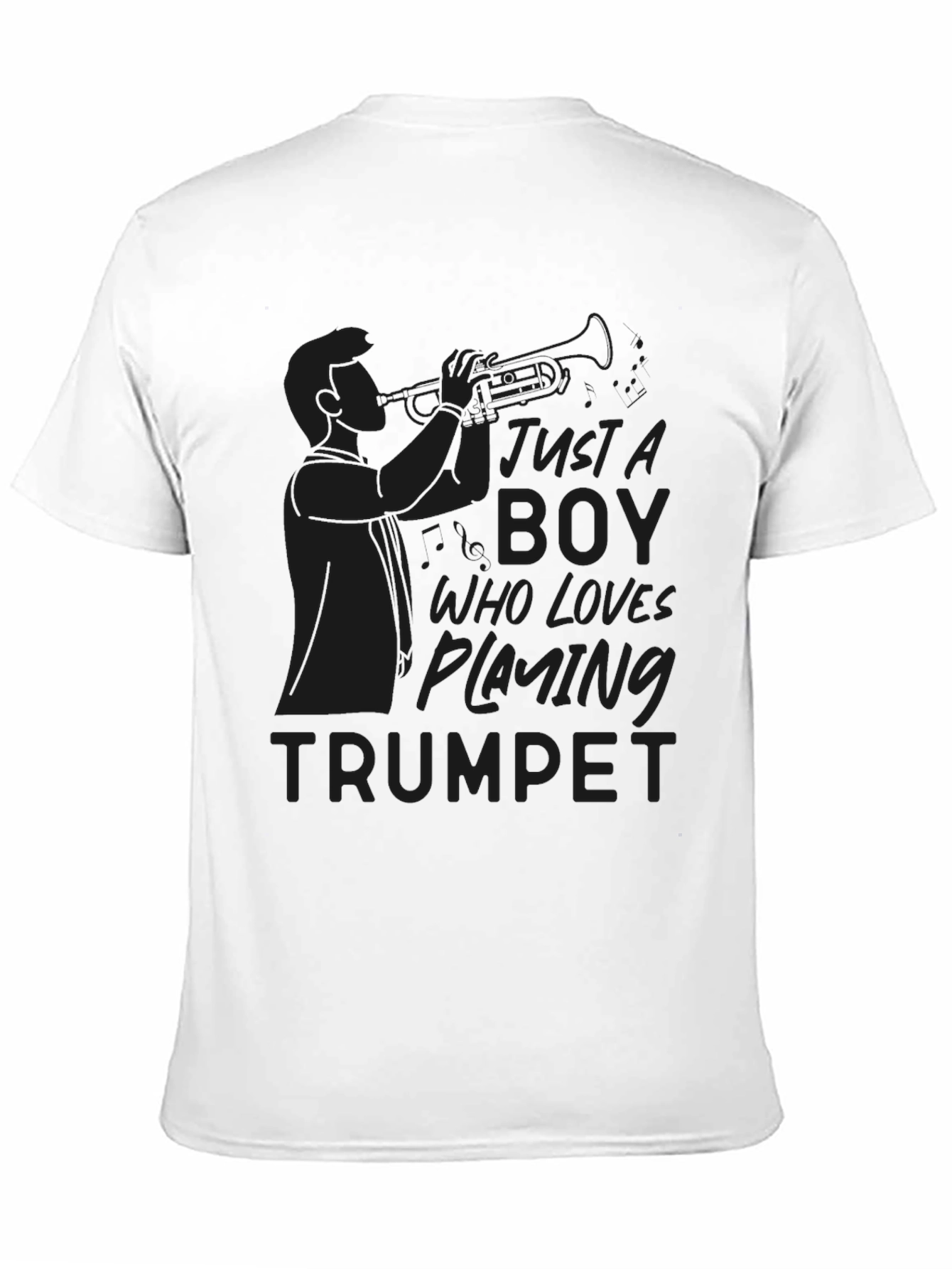 Just A Boy Who Loves Playing Trumpet Black T-Shirt