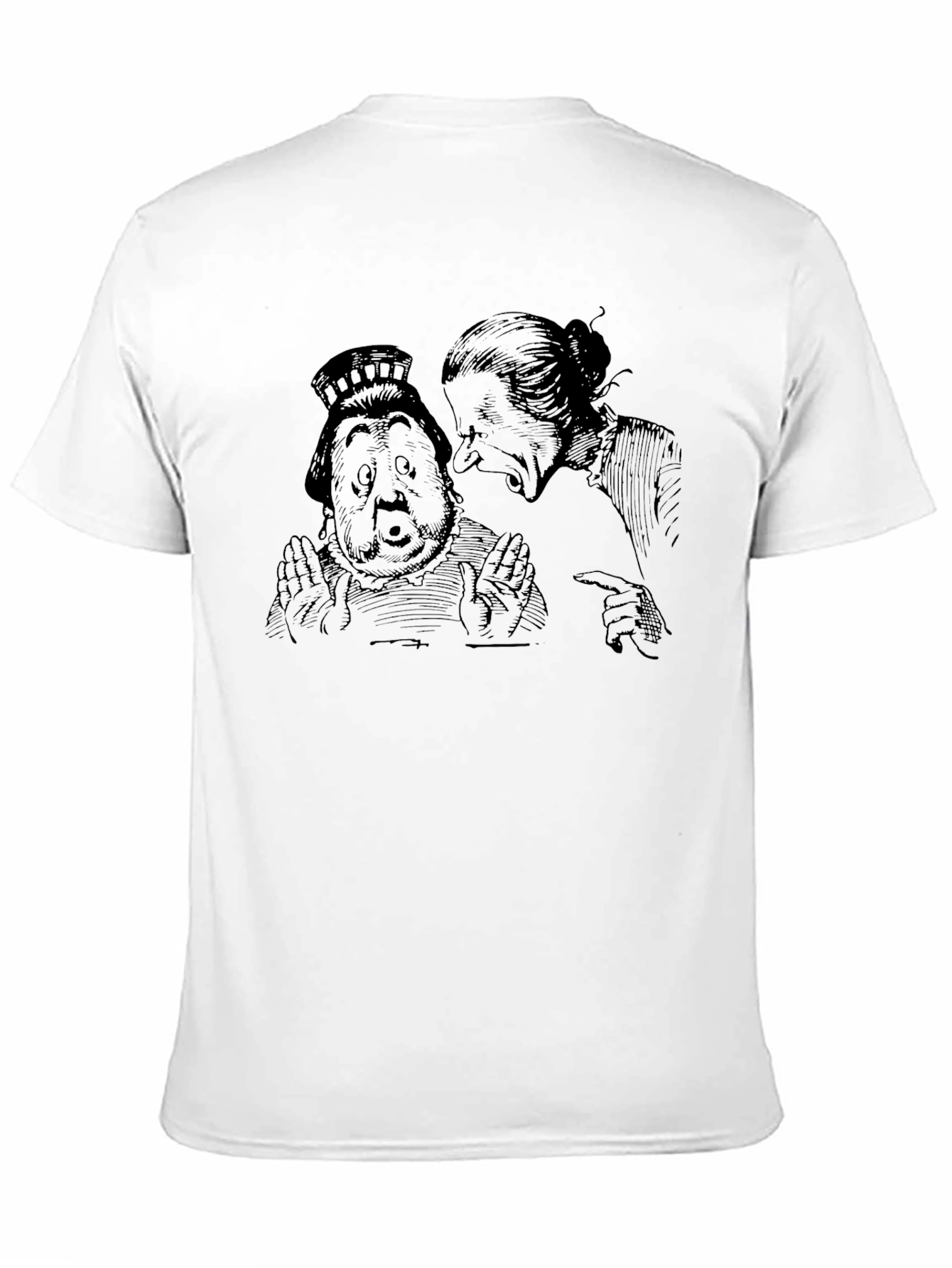 Black T-Shirt with Alice in Wonderland Illustration