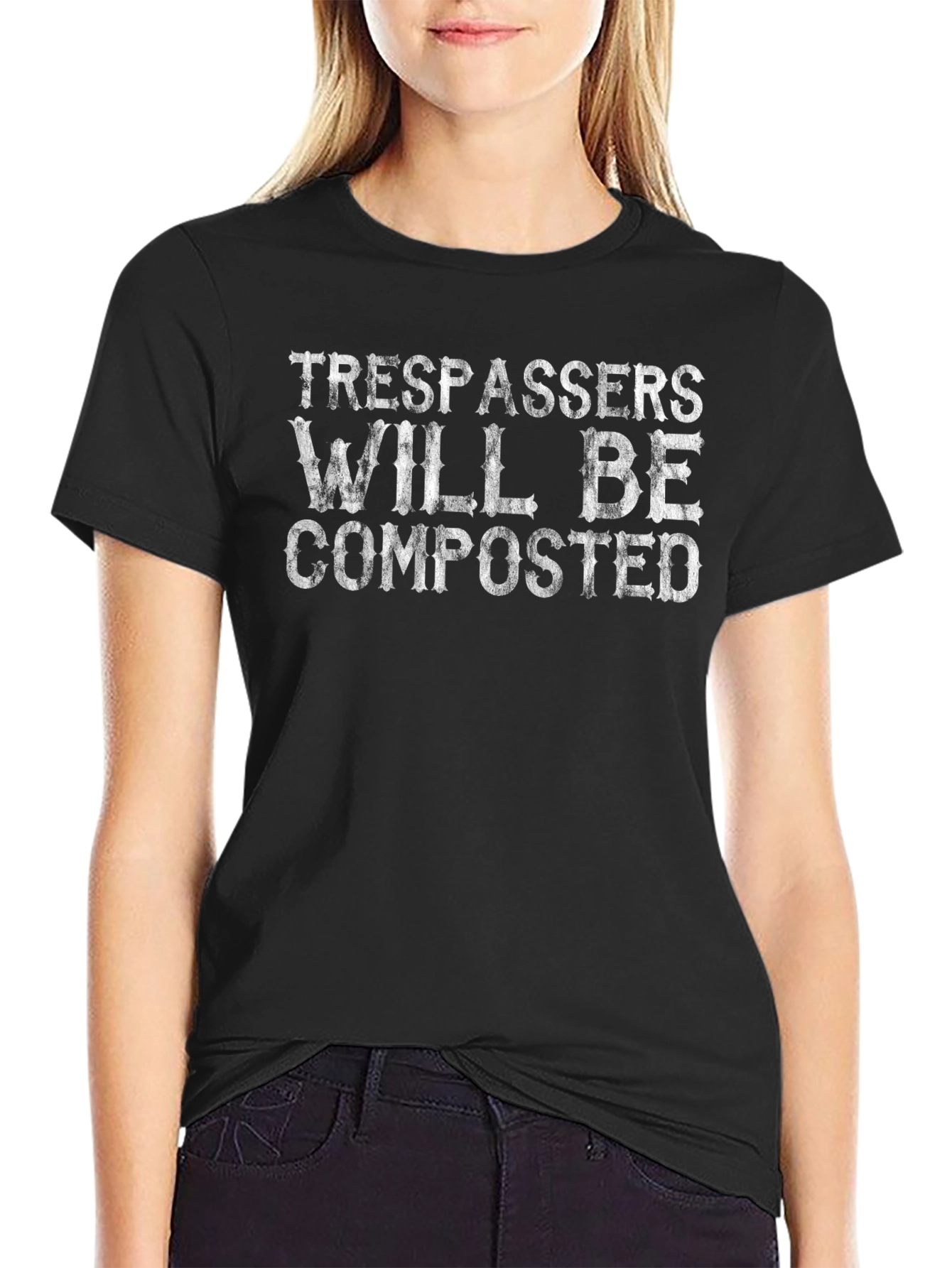 Trespassers Will Be Composted Funny Graphic Tee