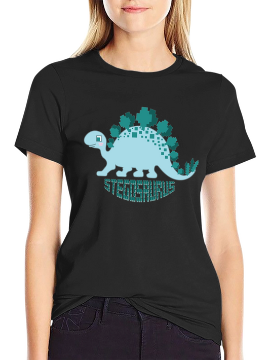 Pixelated Stegosaurus Graphic T-Shirt