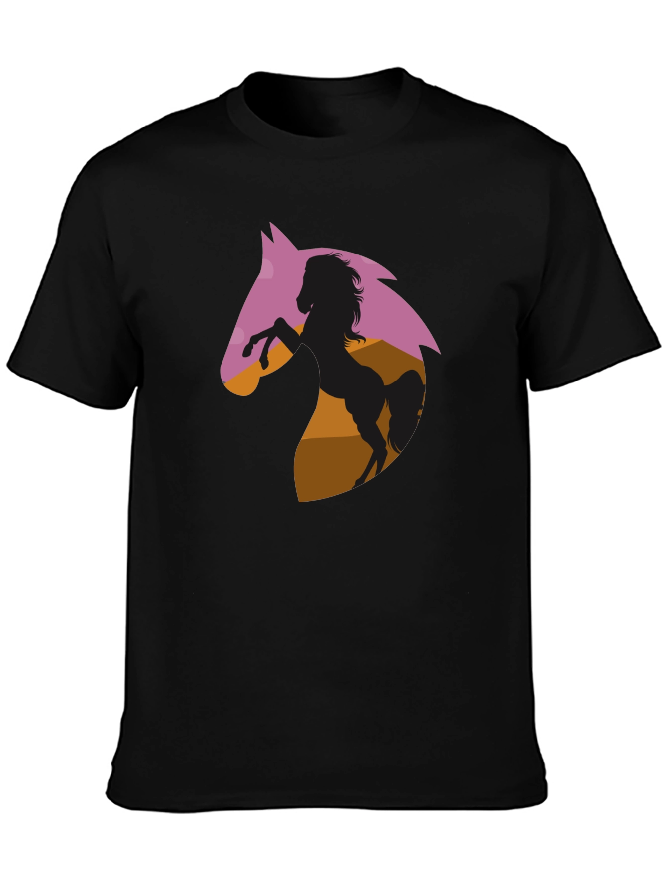 Horse Silhouette Graphic Tee - Black