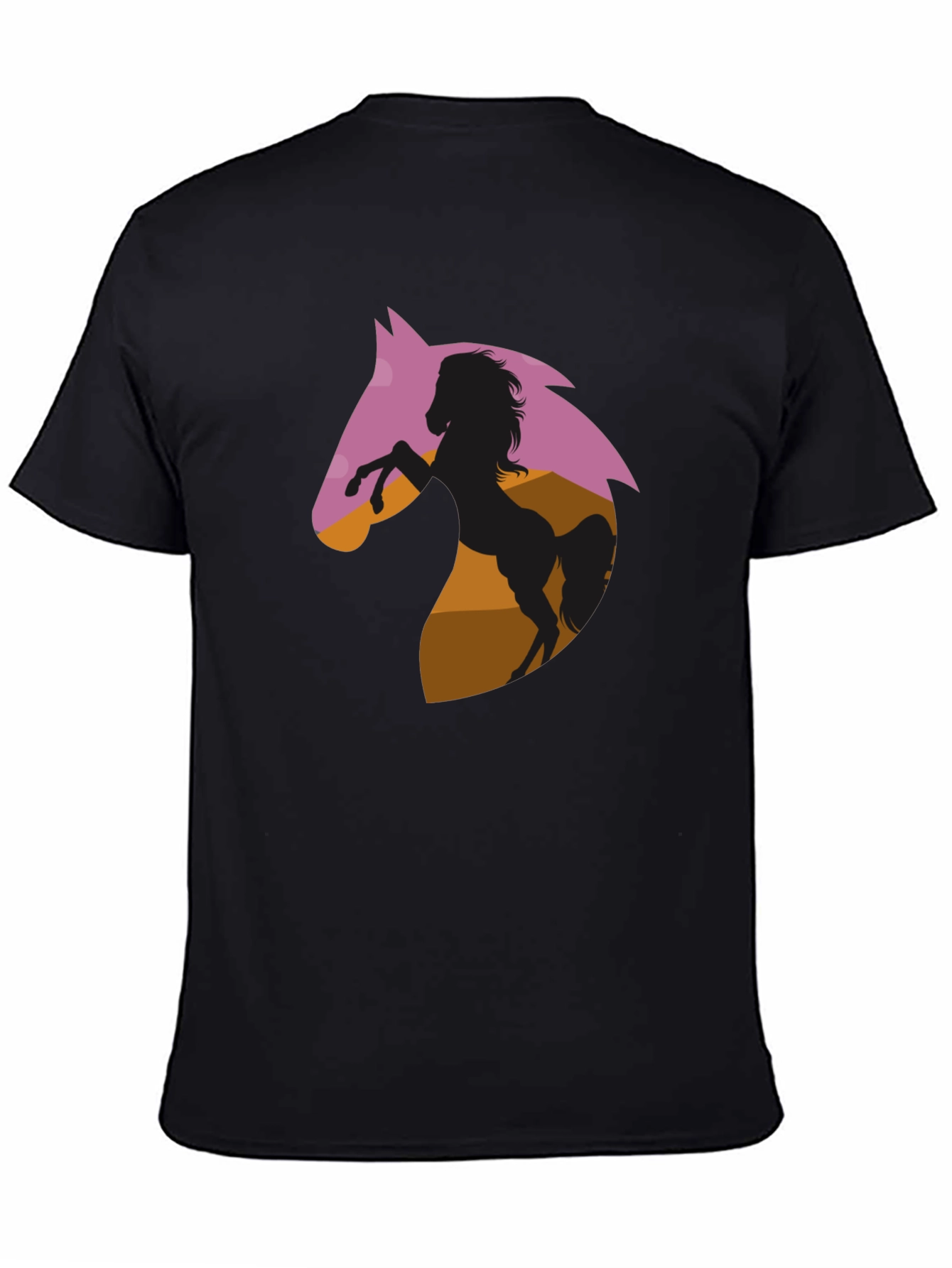 Horse Silhouette Graphic Tee - Black