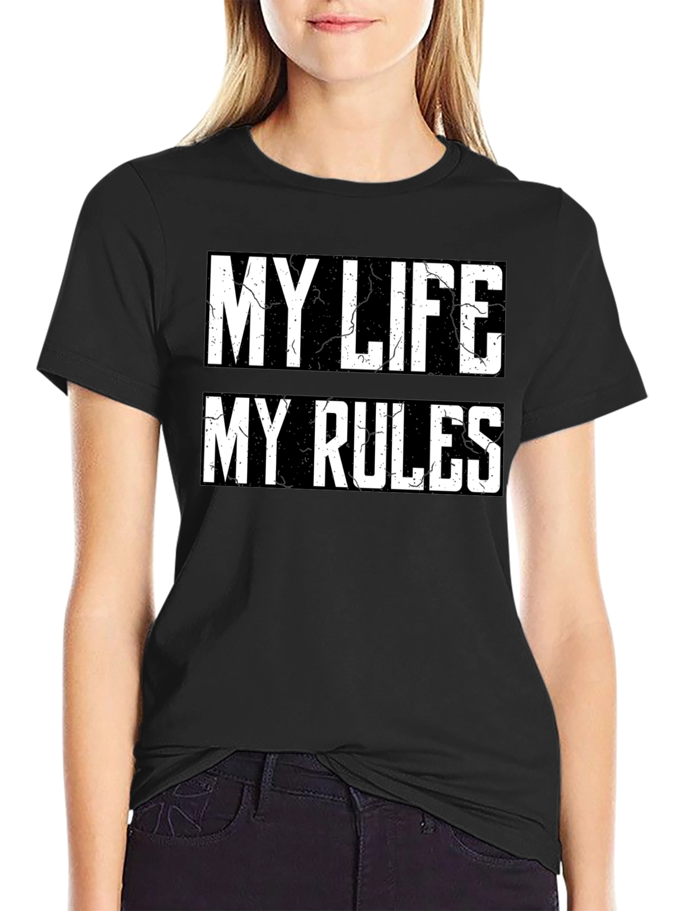 My Life My Rules Graphic Tee - Black