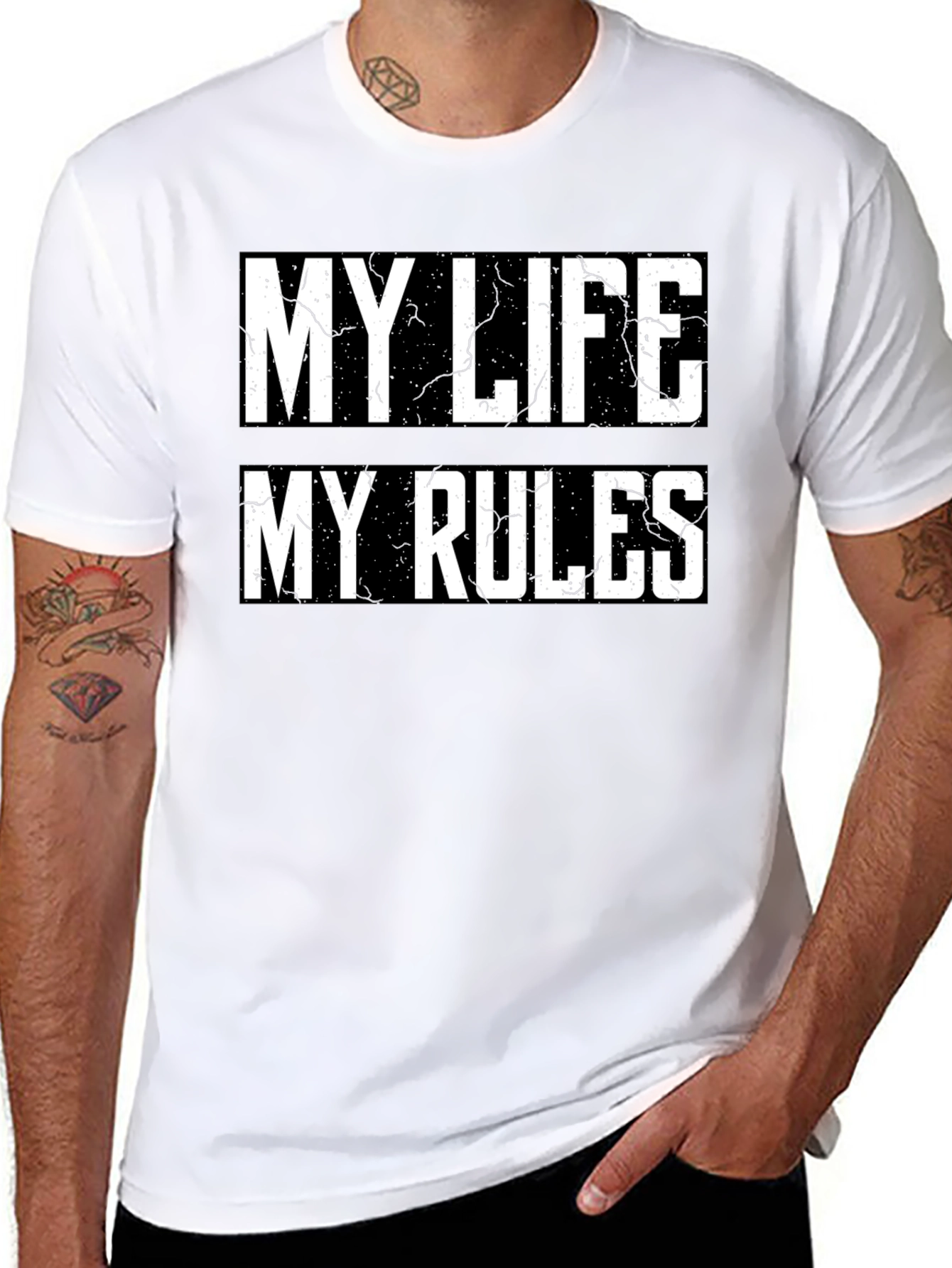 My Life My Rules Graphic Tee - Black