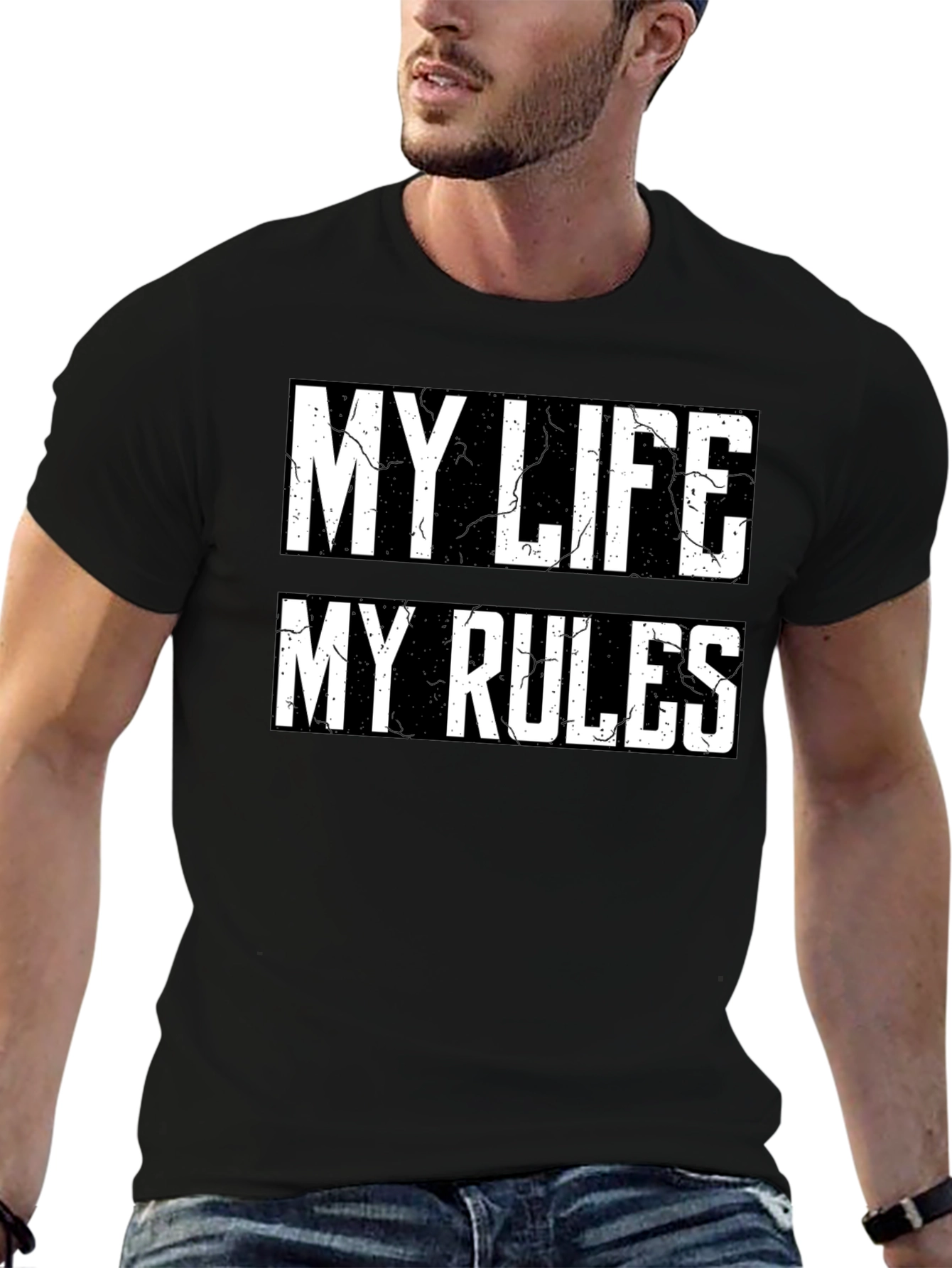 My Life My Rules Graphic Tee - Black