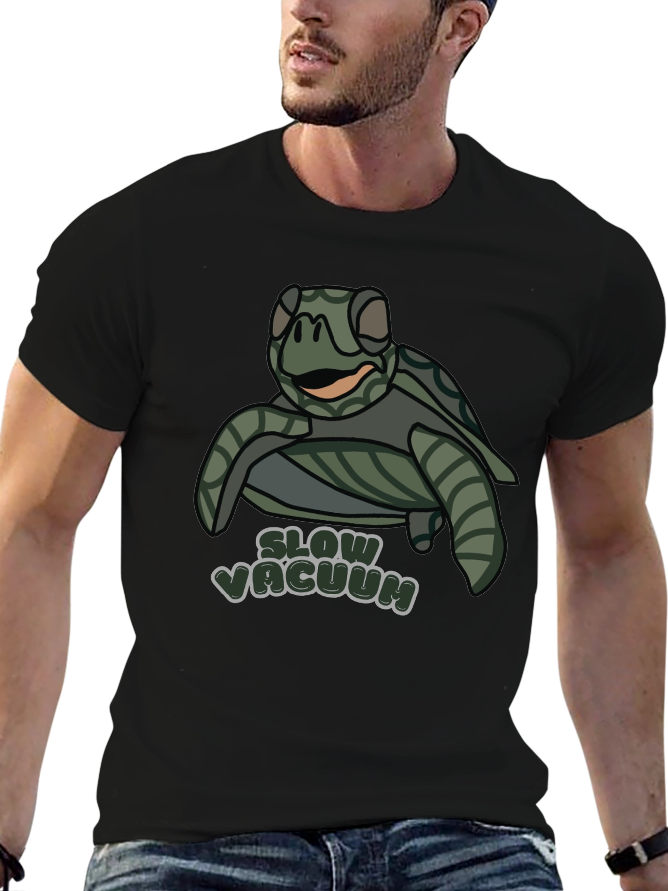 Slow Vacuum Turtle T-Shirt Funny Cute