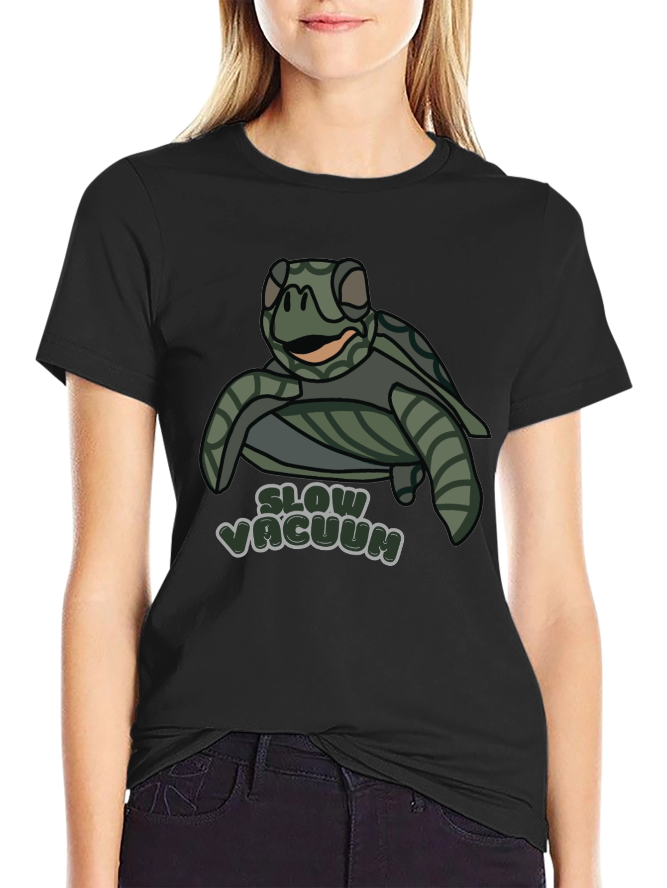 Slow Vacuum Turtle T-Shirt Funny Cute