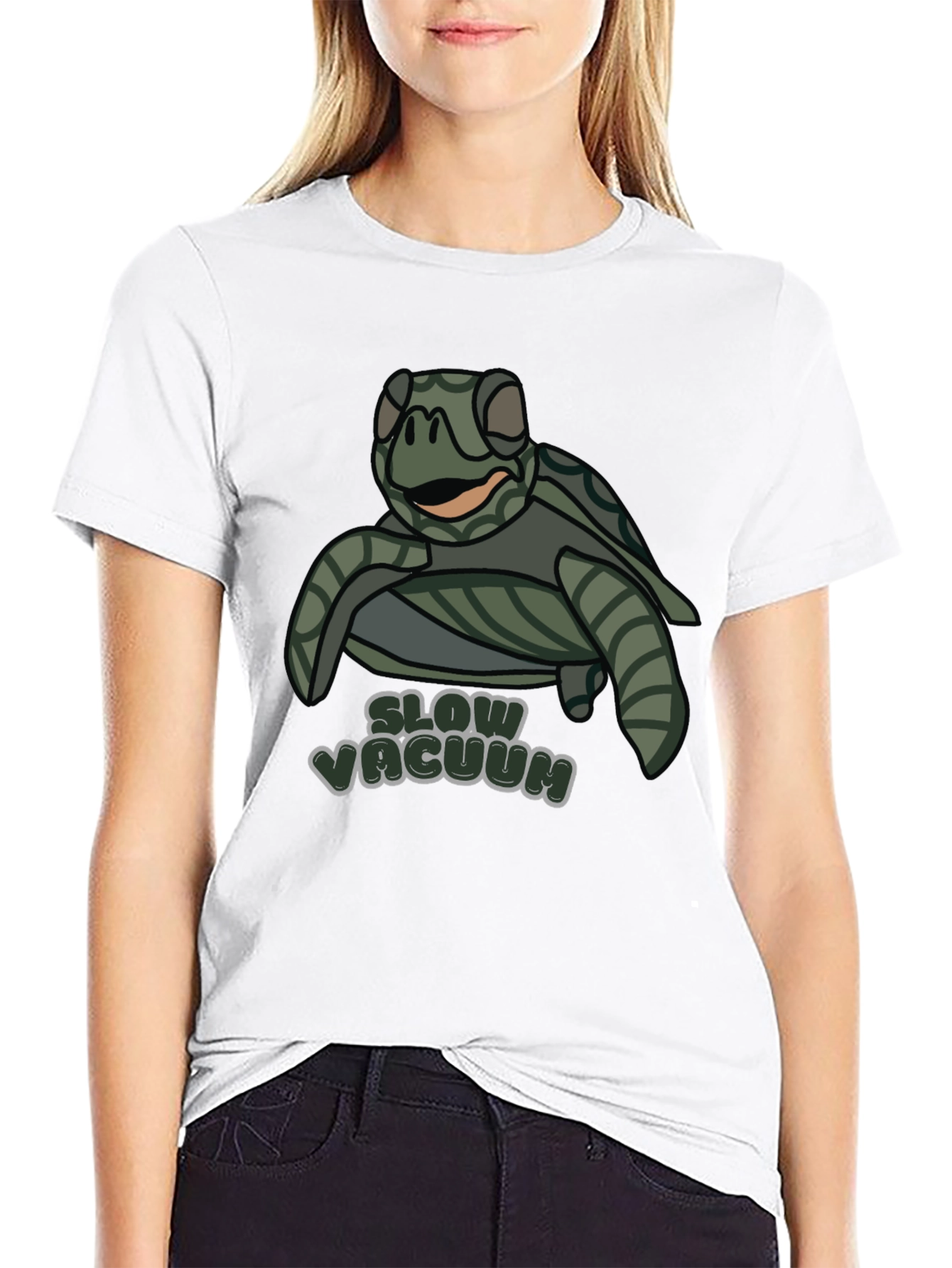 Slow Vacuum Turtle T-Shirt Funny Cute