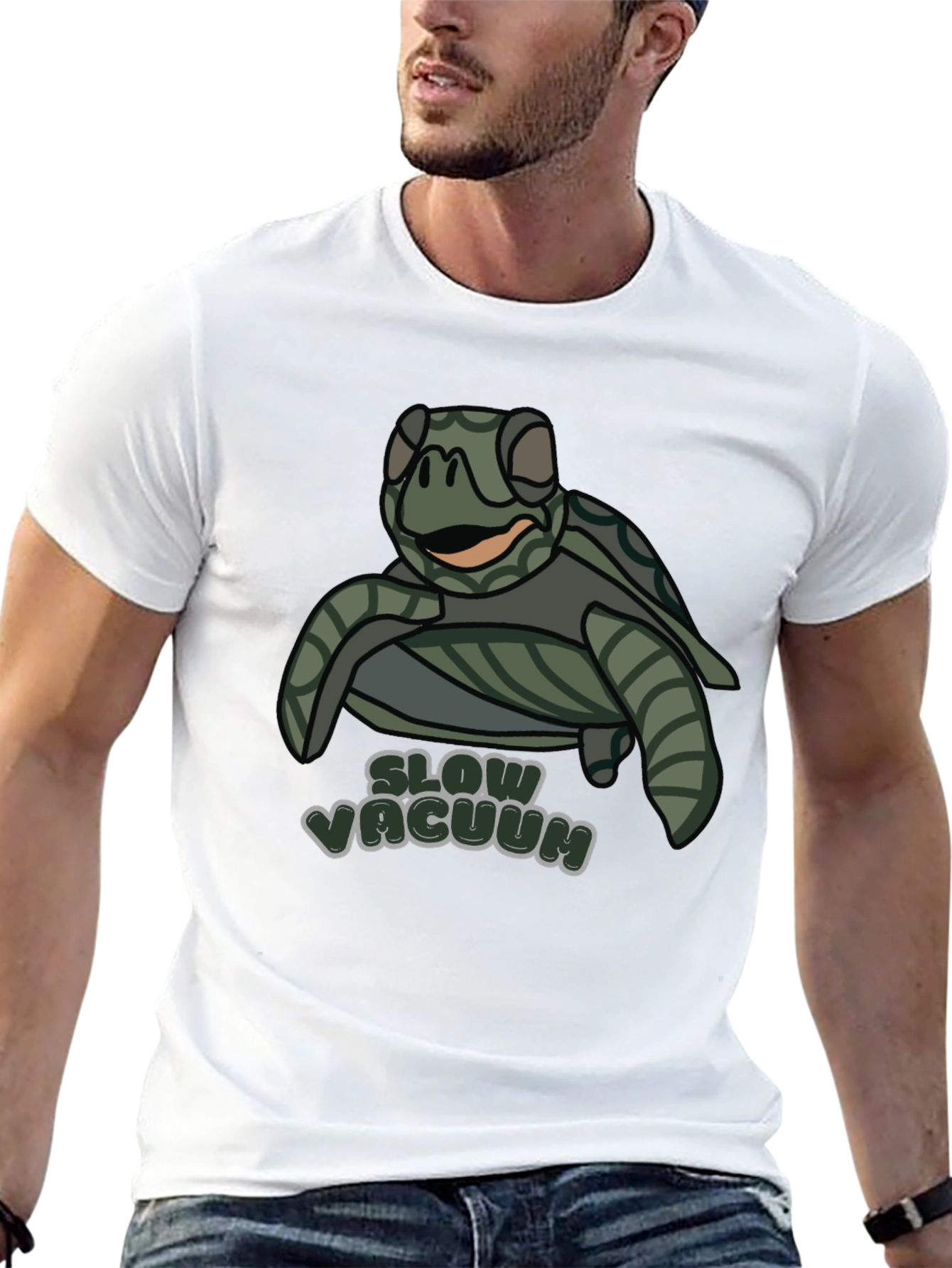 Slow Vacuum Turtle T-Shirt Funny Cute
