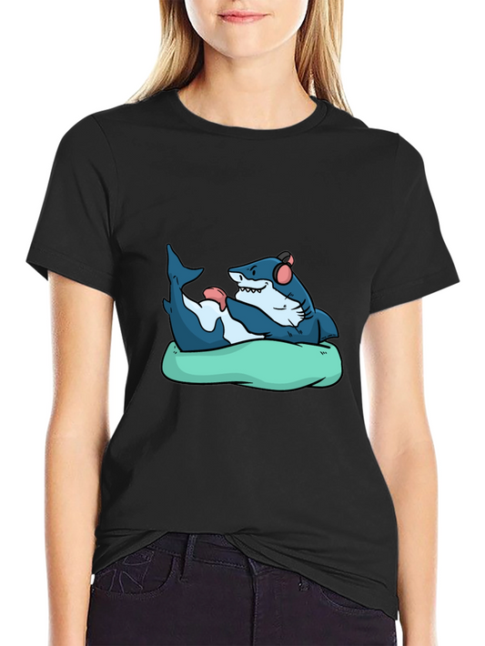 Shark Lounging T-Shirt - Cool Graphic Tee