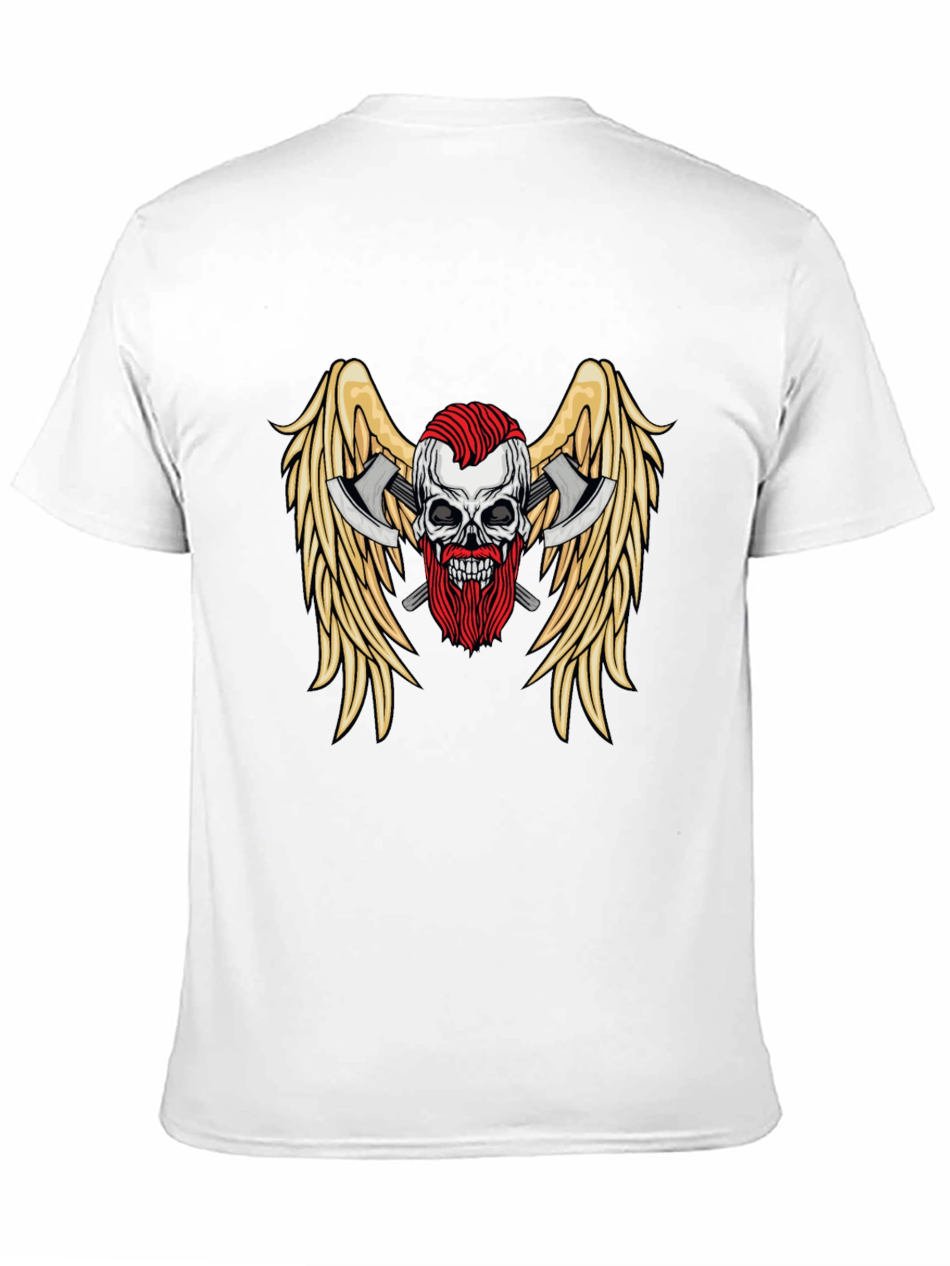 Skull Axes Wings Graphic Tee - Black