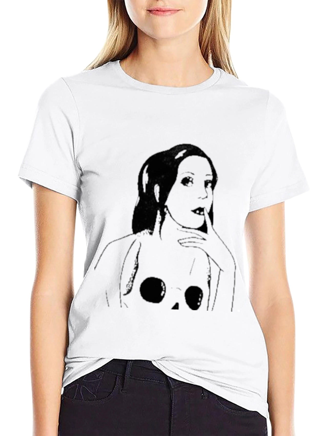 Black Graphic Print Tee - Edgy Style