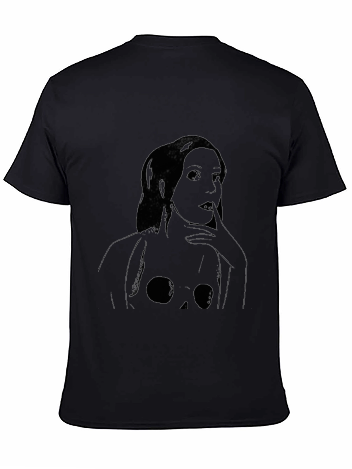 Black Graphic Print Tee - Edgy Style