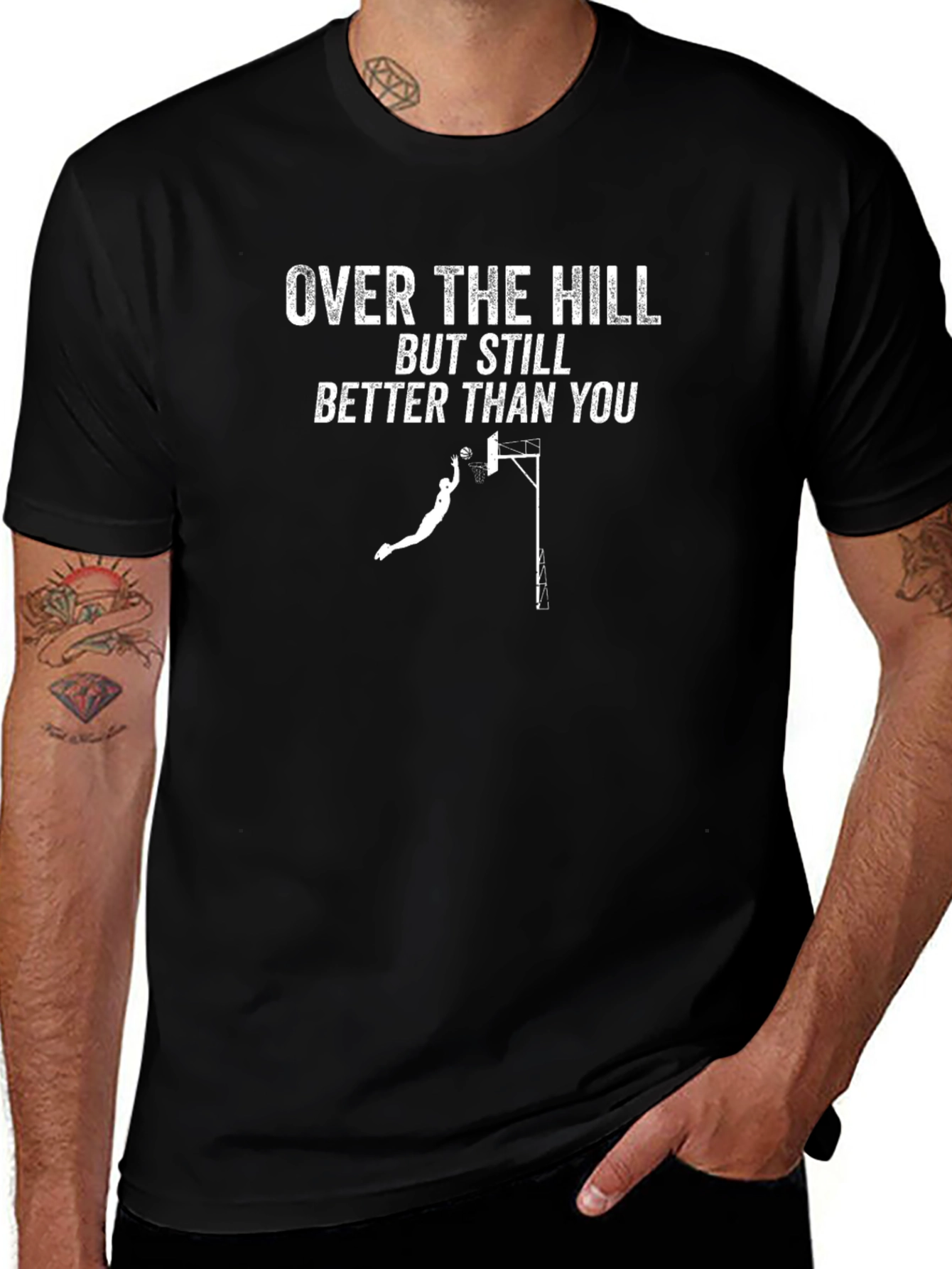 Over The Hill Basketball Graphic Tee