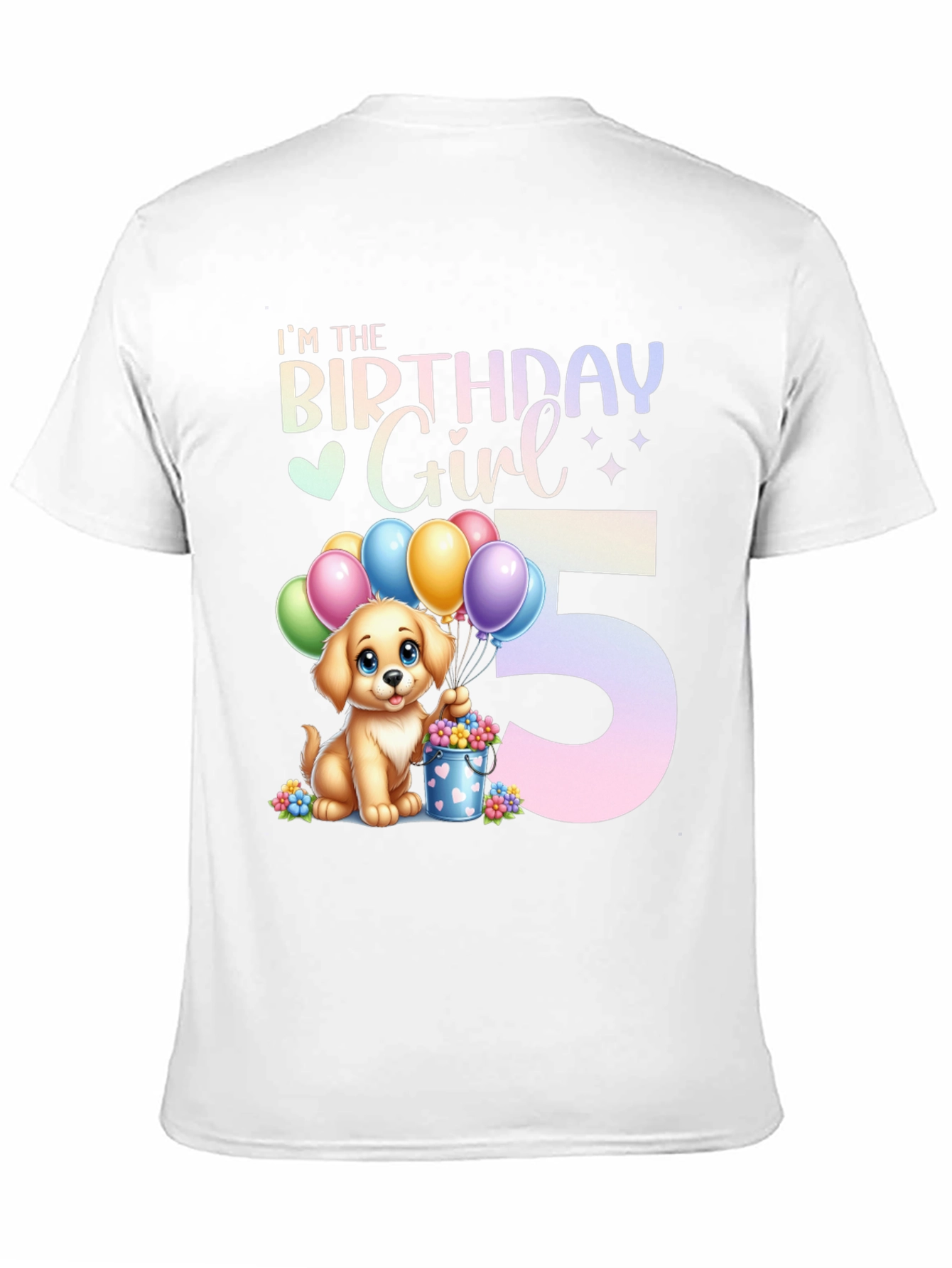 Birthday Girl 5th Birthday Dog T-Shirt