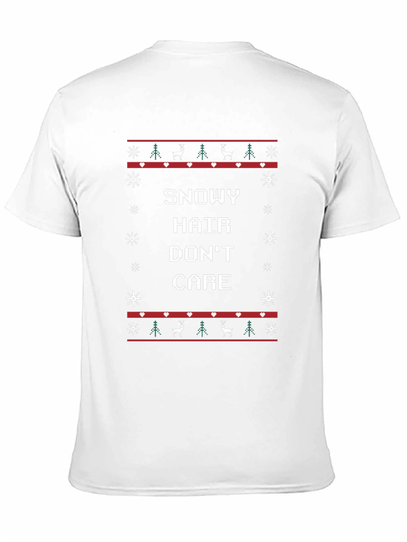 Snowy Hair Dont Care Christmas T-Shirt