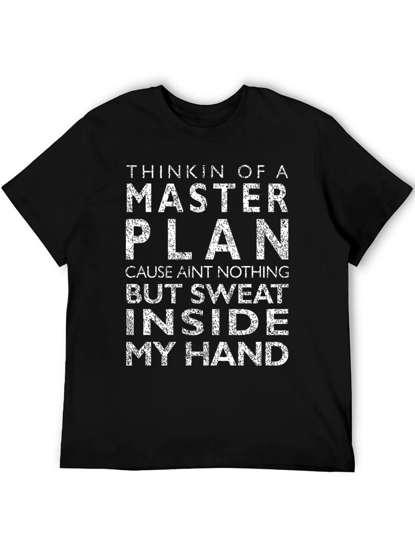 Master Plan Graphic Tee - Black Cotton Casual T-Shirt