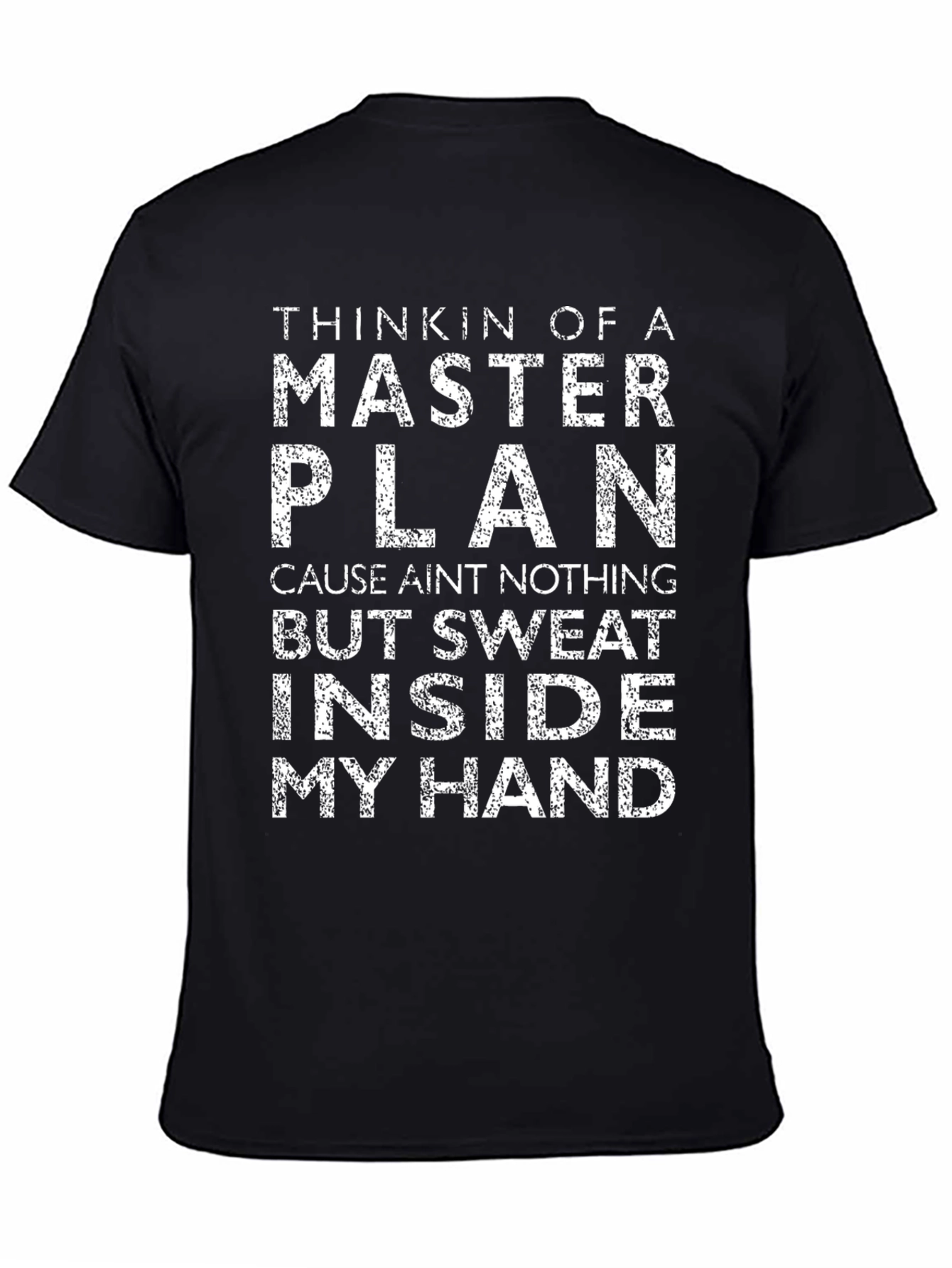 Master Plan Graphic Tee - Black Cotton Casual T-Shirt