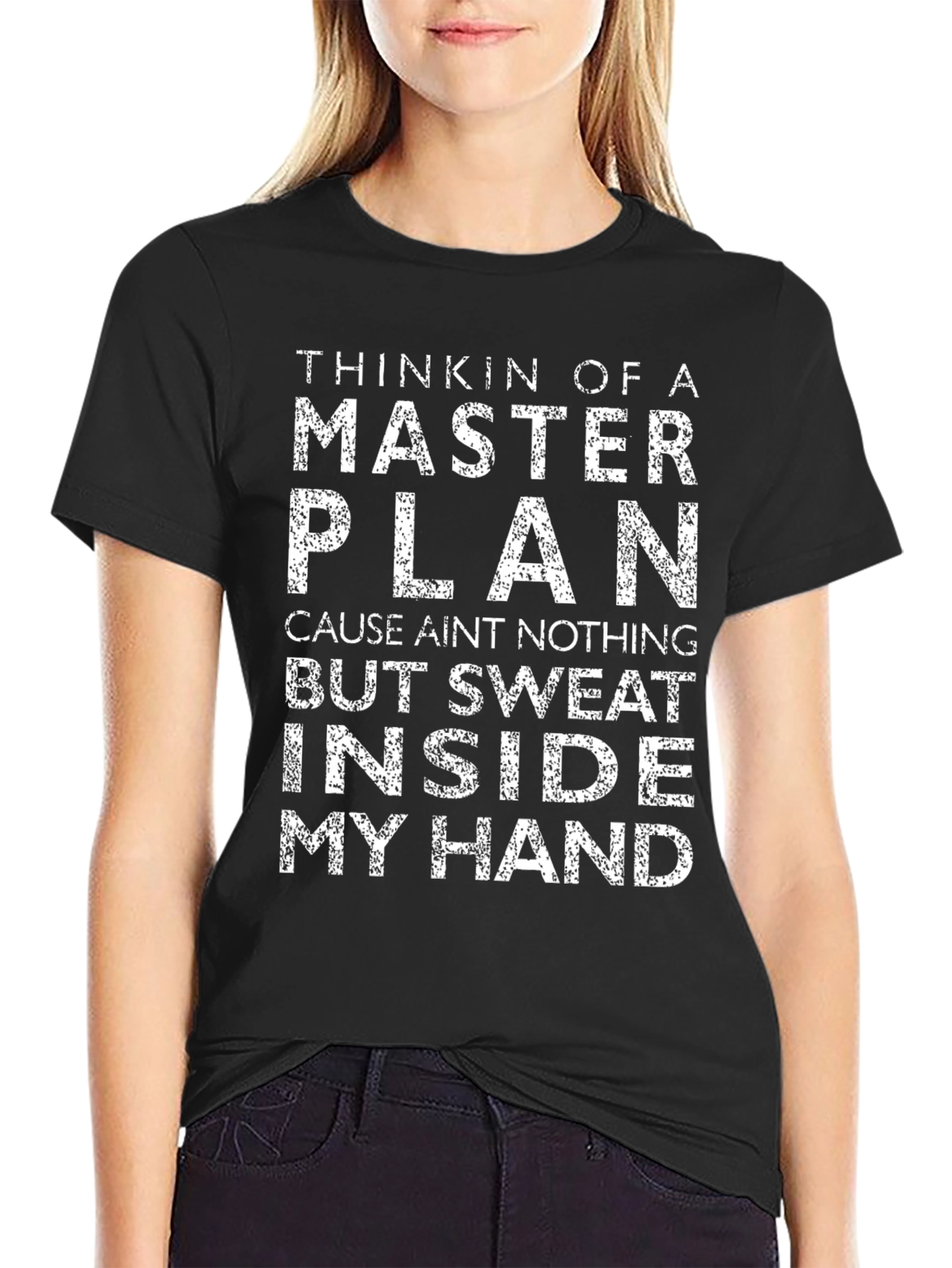 Master Plan Graphic Tee - Black Cotton Casual T-Shirt