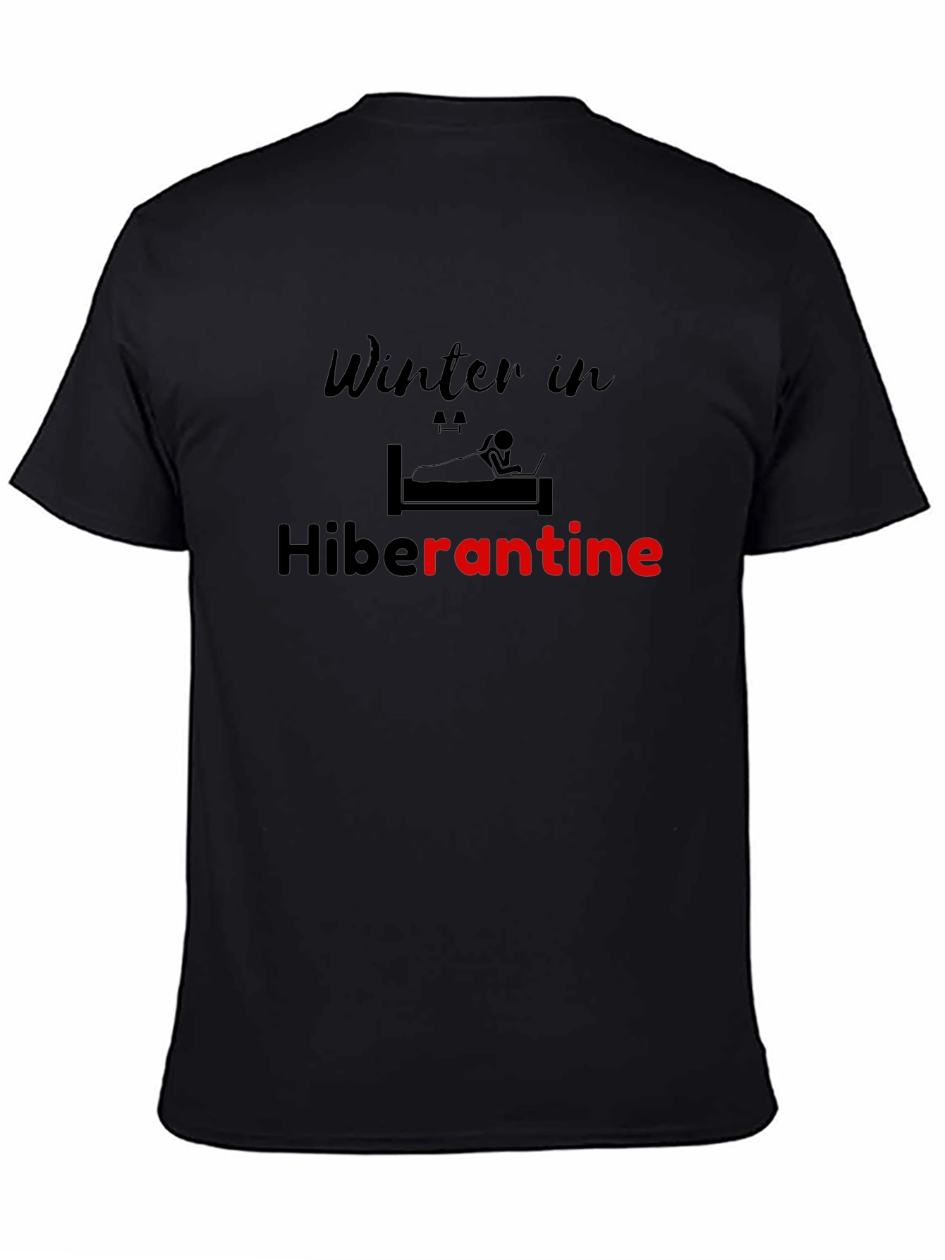 Winter in Hiberantine Black Graphic T-Shirt