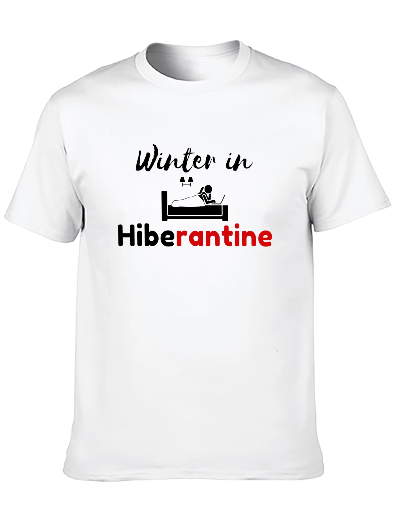 Winter in Hiberantine Black Graphic T-Shirt