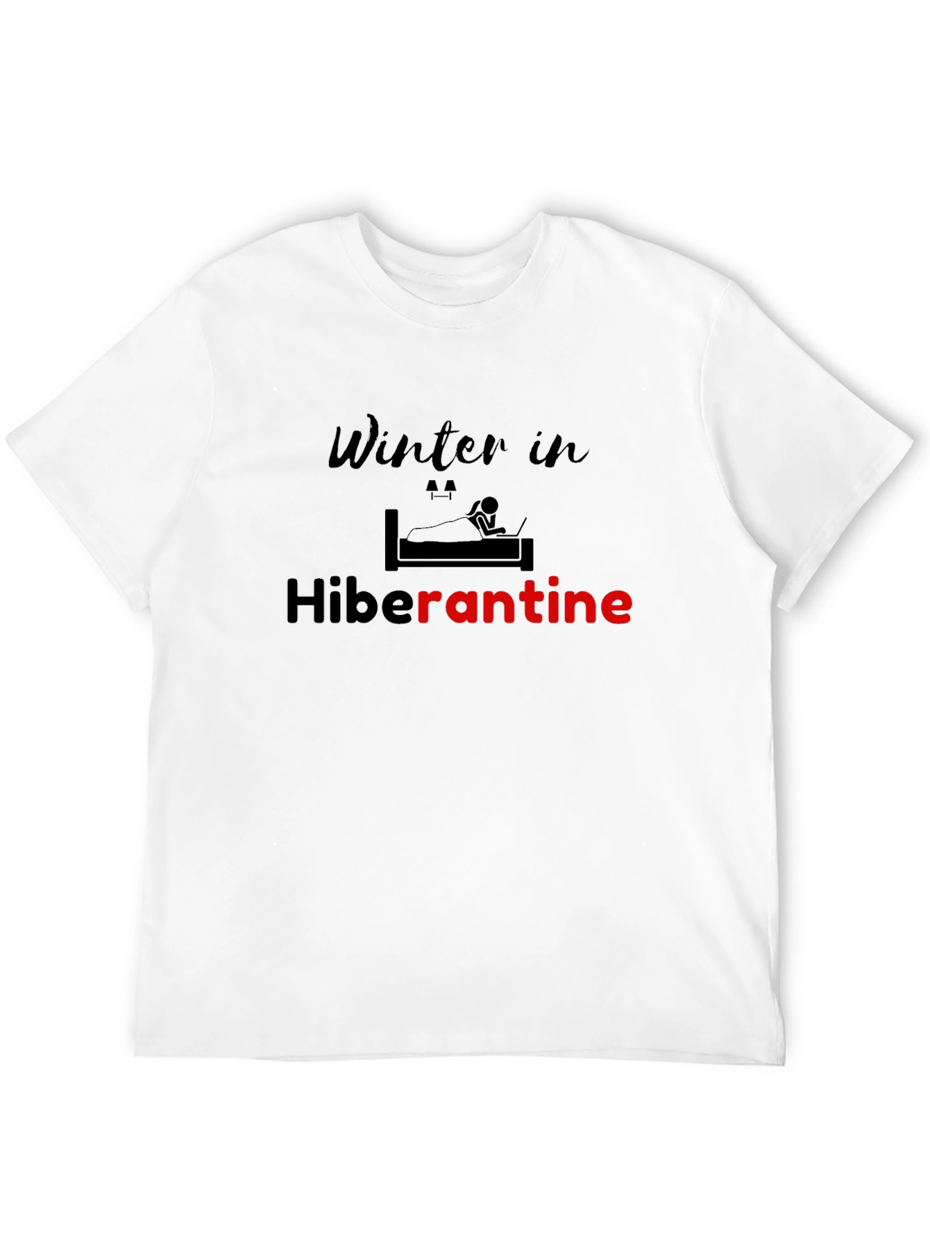 Winter in Hiberantine Black Graphic T-Shirt