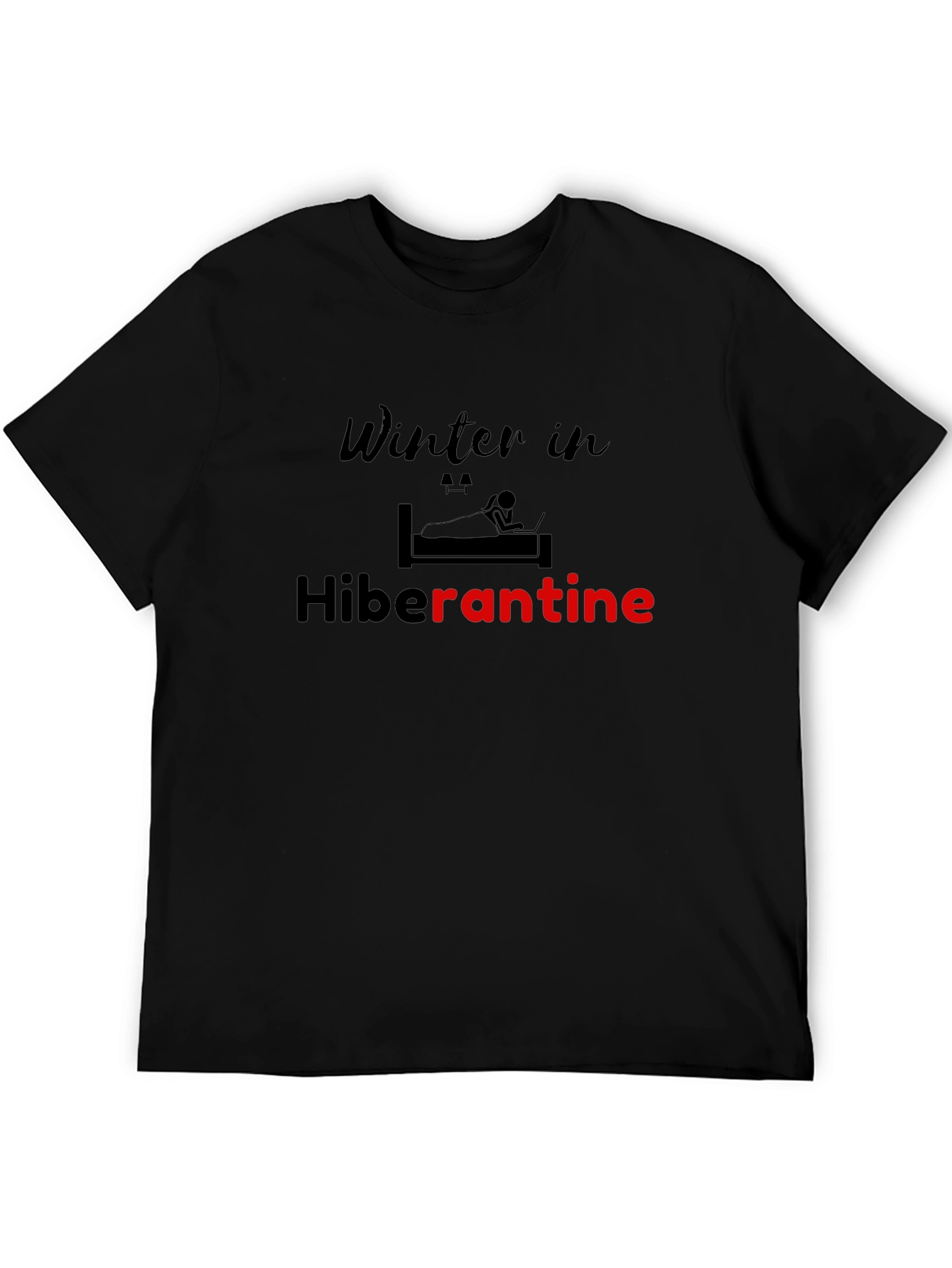 Winter in Hiberantine Black Graphic T-Shirt