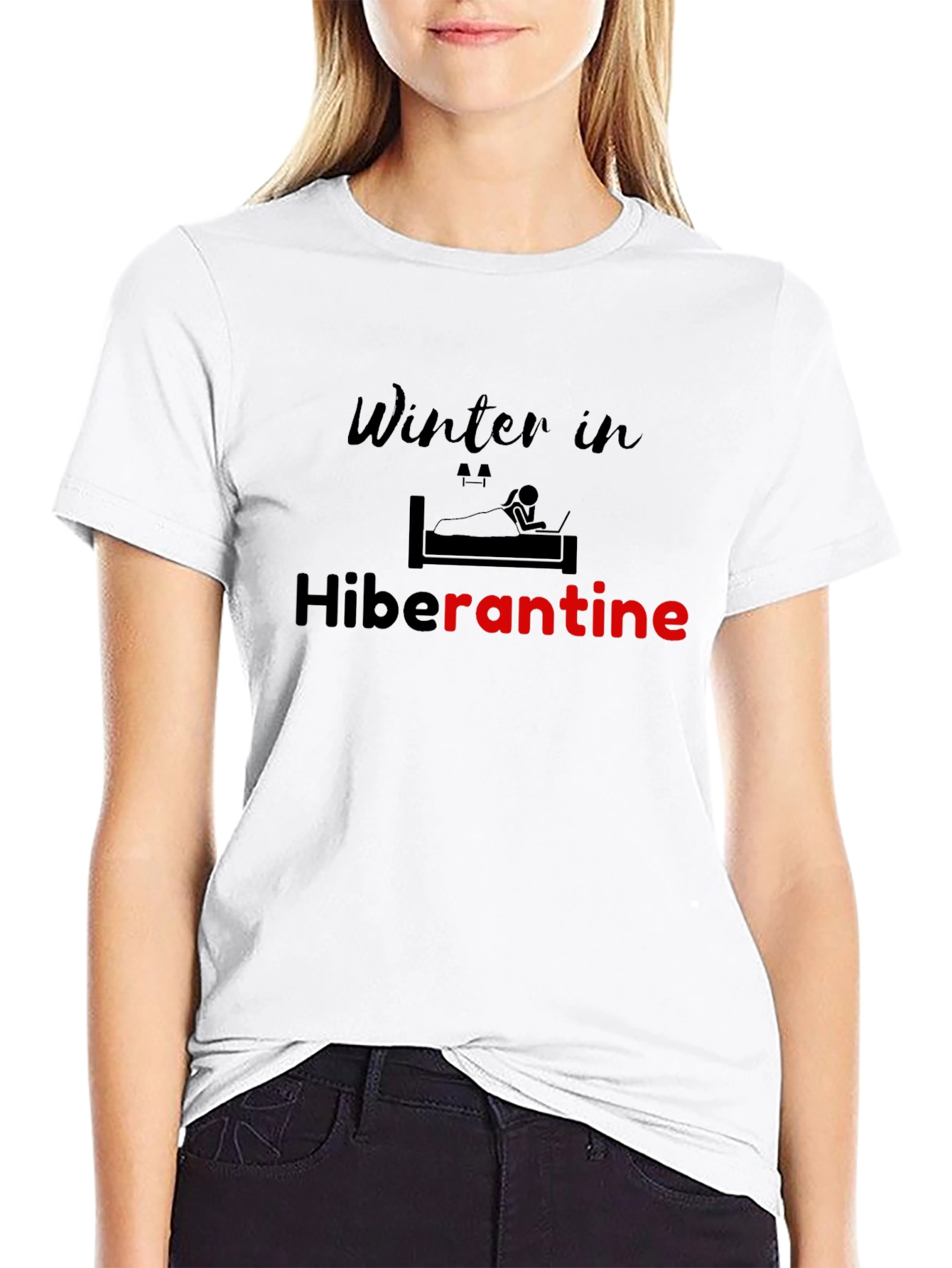 Winter in Hiberantine Black Graphic T-Shirt