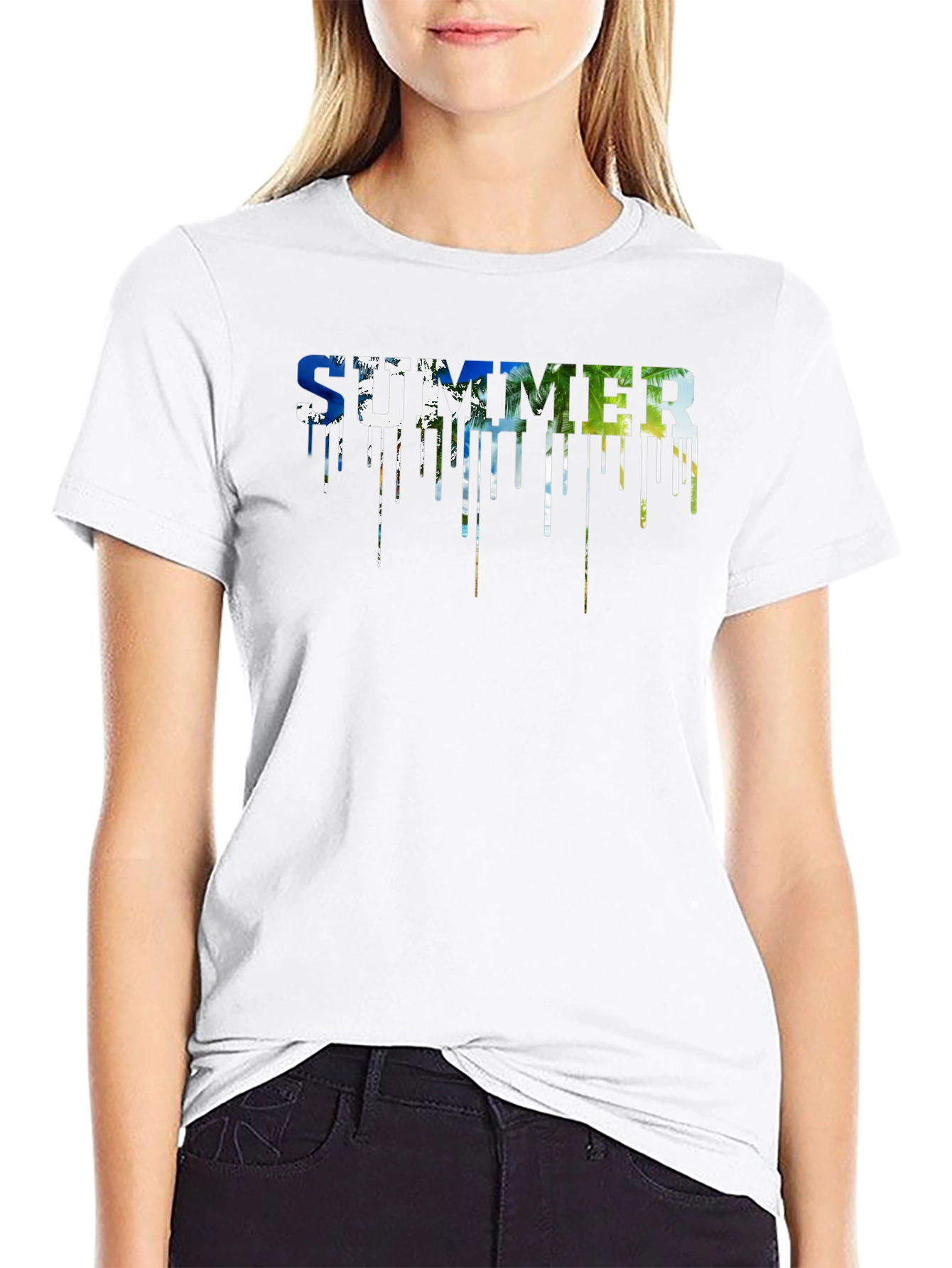 Summer Drip Graphic Black T-Shirt