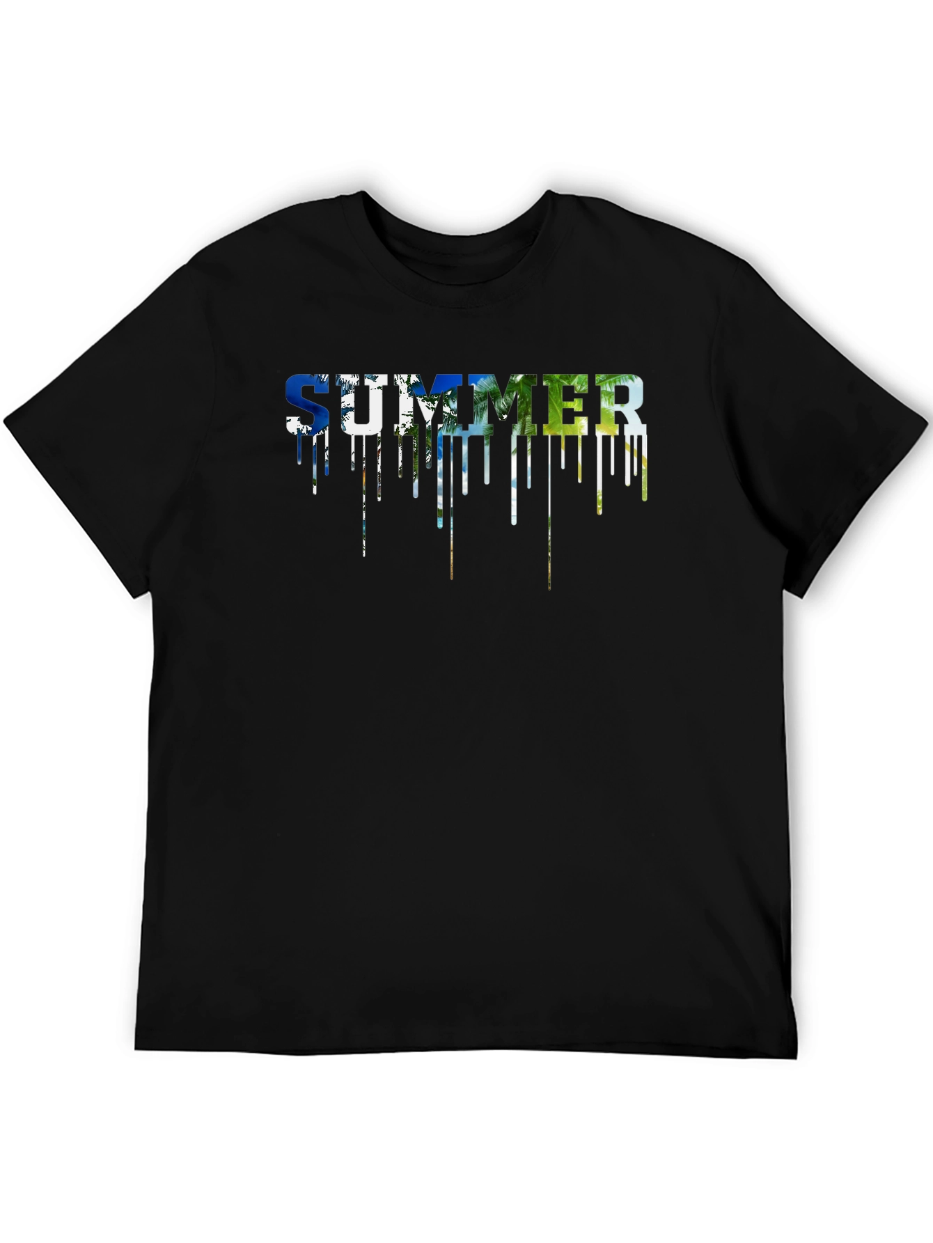 Summer Drip Graphic Black T-Shirt