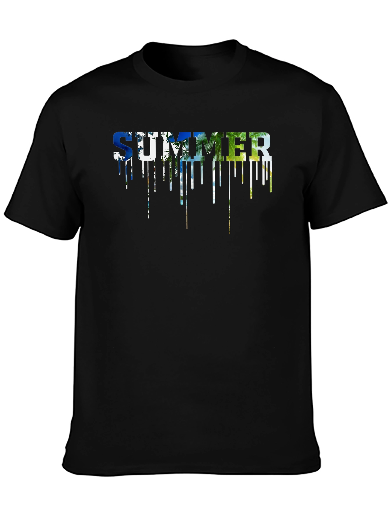 Summer Drip Graphic Black T-Shirt