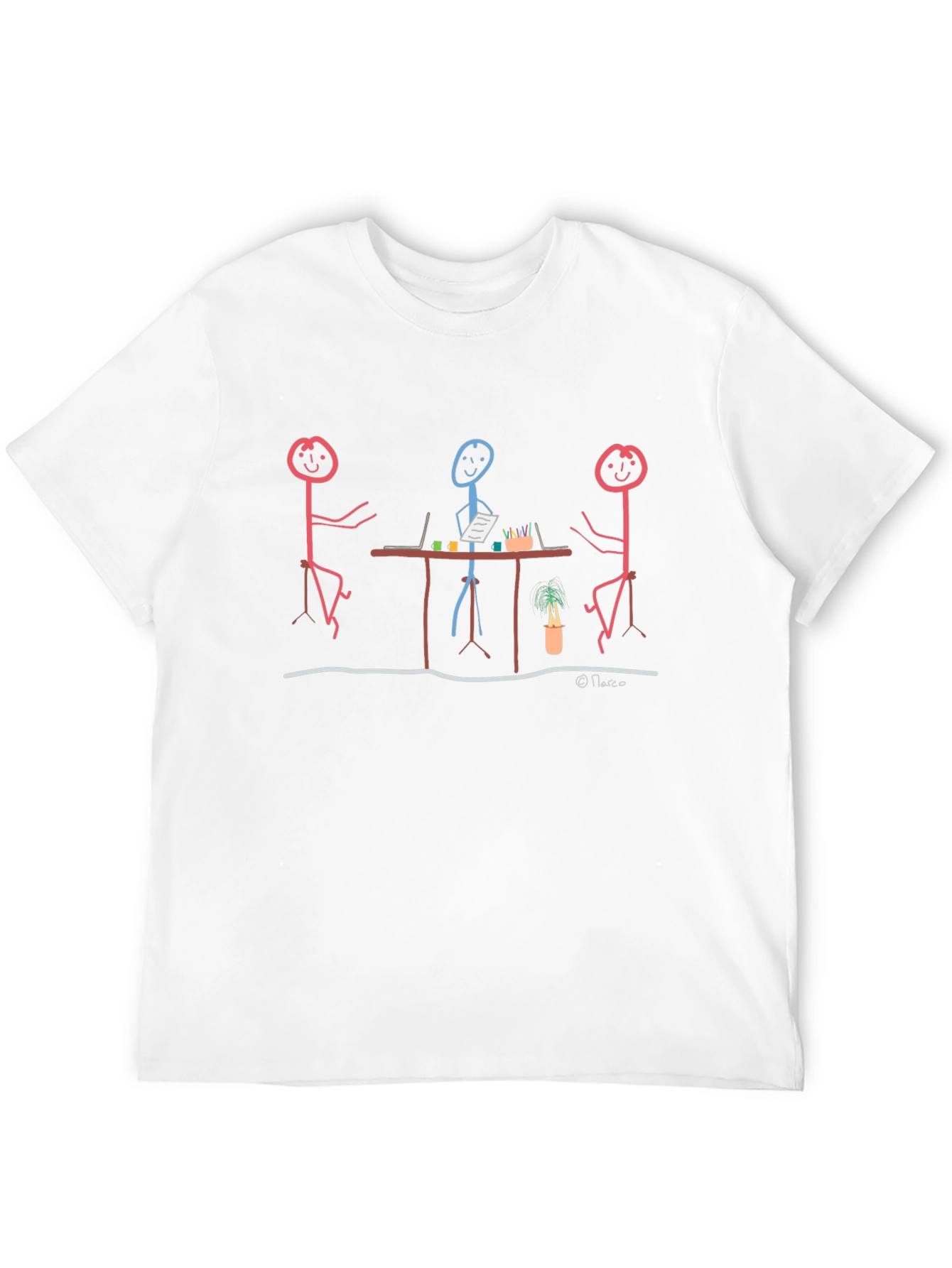 Stick Figure Meeting Graphic T-Shirt