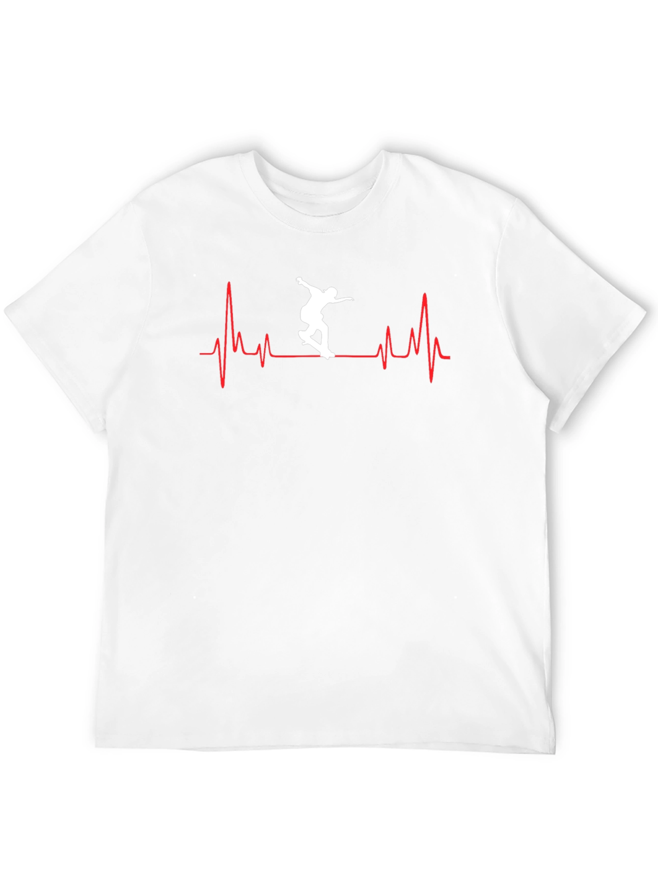 Skateboarding Heartbeat T-Shirt - Cool Black Tee