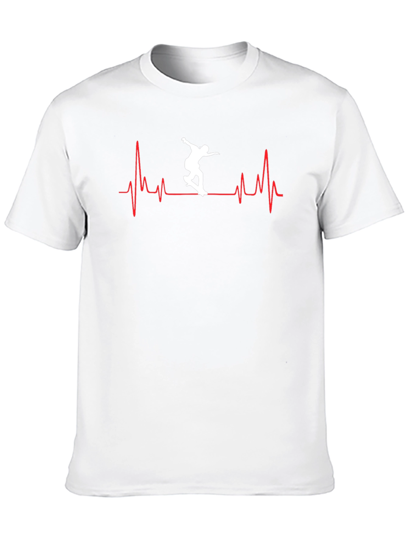 Skateboarding Heartbeat T-Shirt - Cool Black Tee
