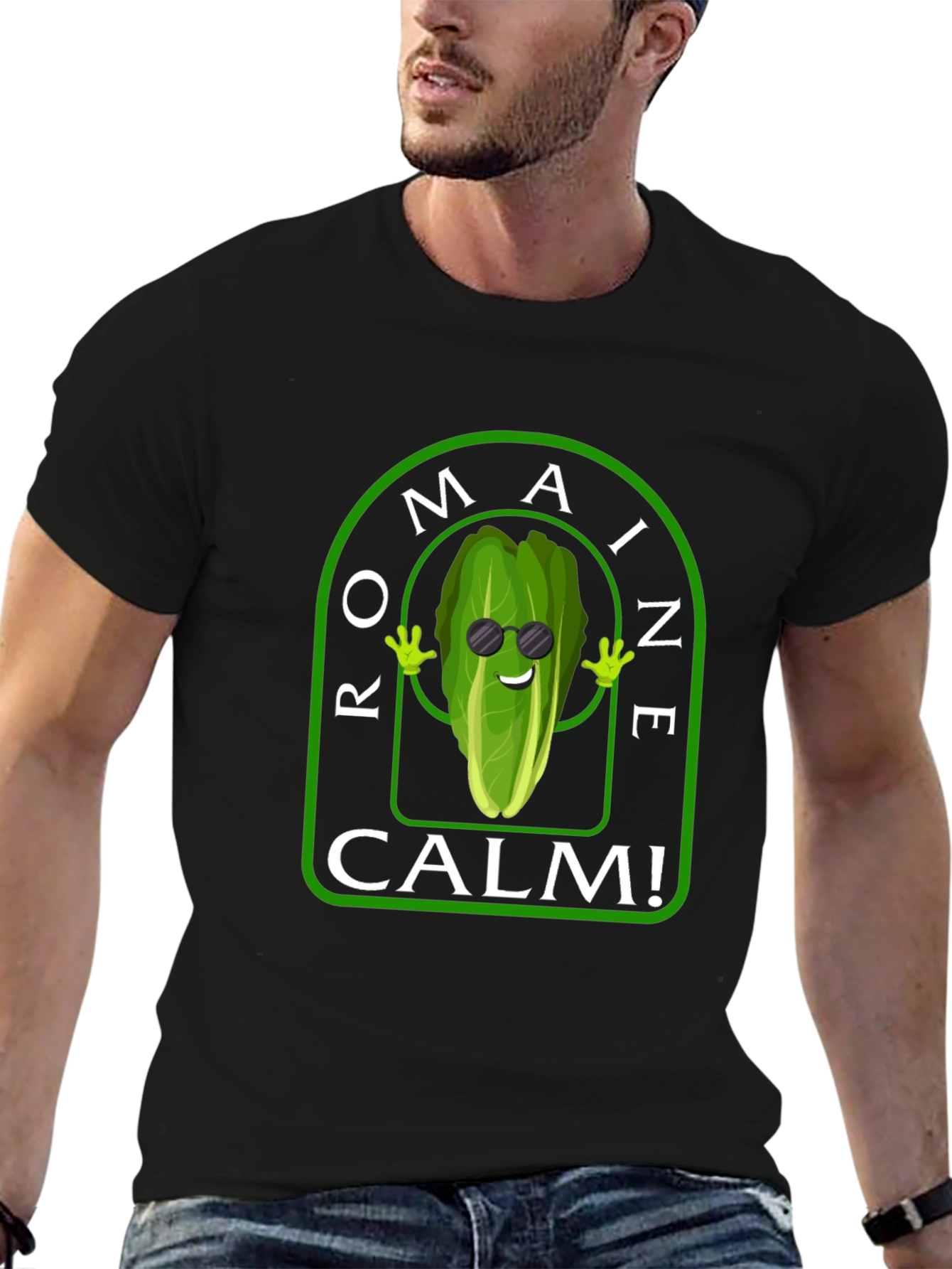 Romaine Calm T-Shirt - Funny Vegetable Pun Tee
