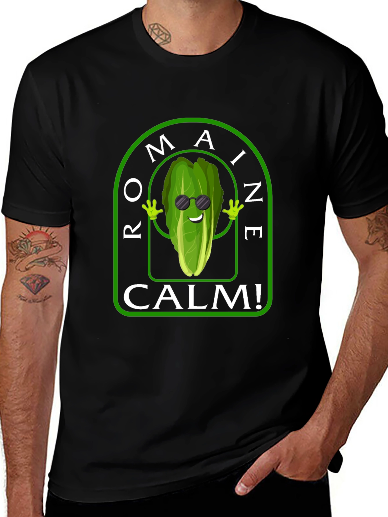 Romaine Calm T-Shirt - Funny Vegetable Pun Tee