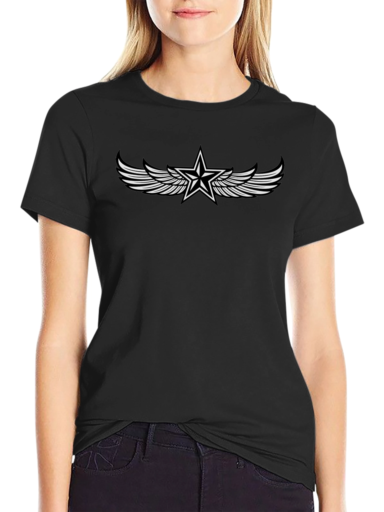 Black Star Wing Graphic Tee