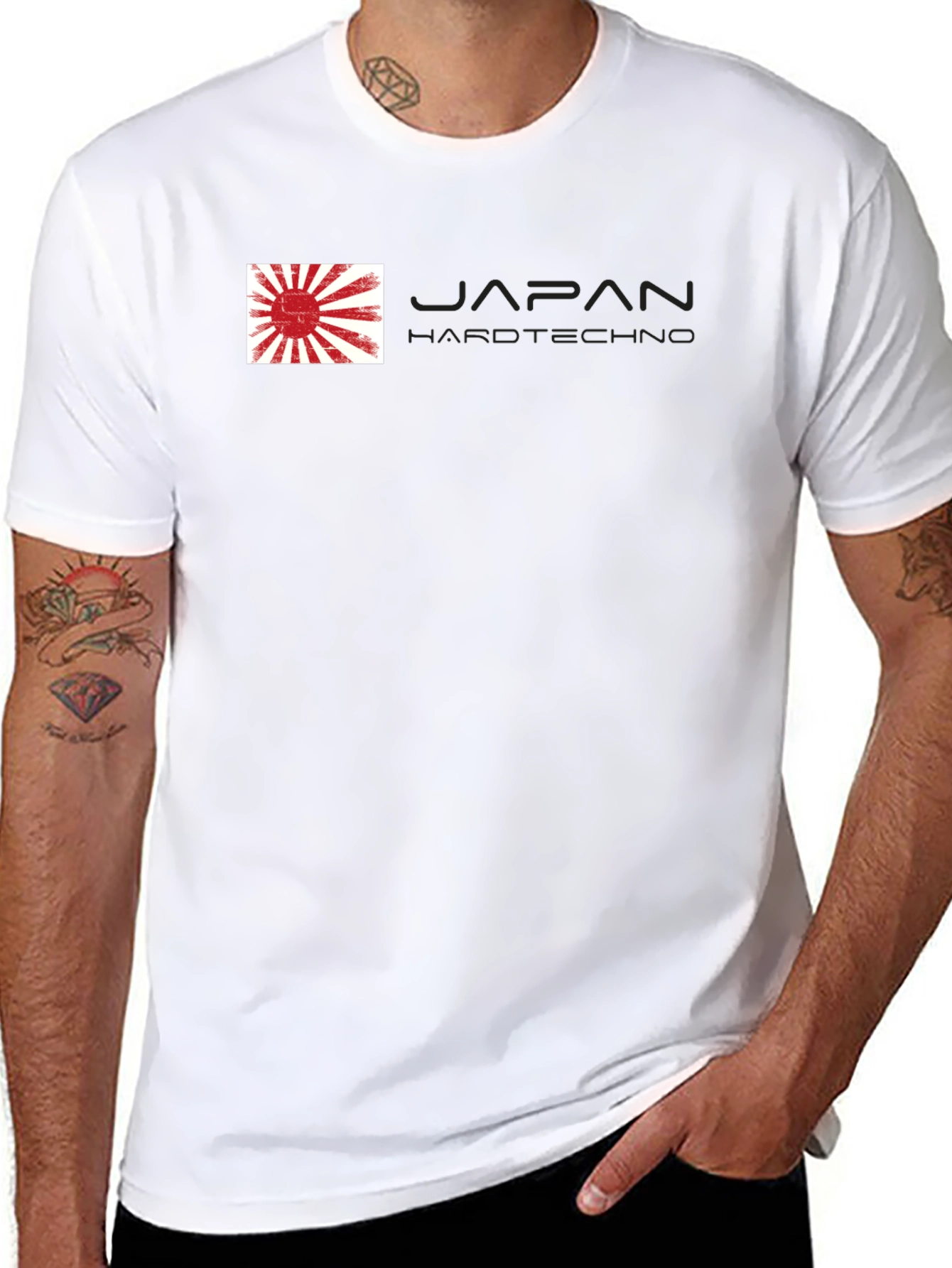 Japan Hardtechno Graphic Tee - Stylish Black T-Shirt
