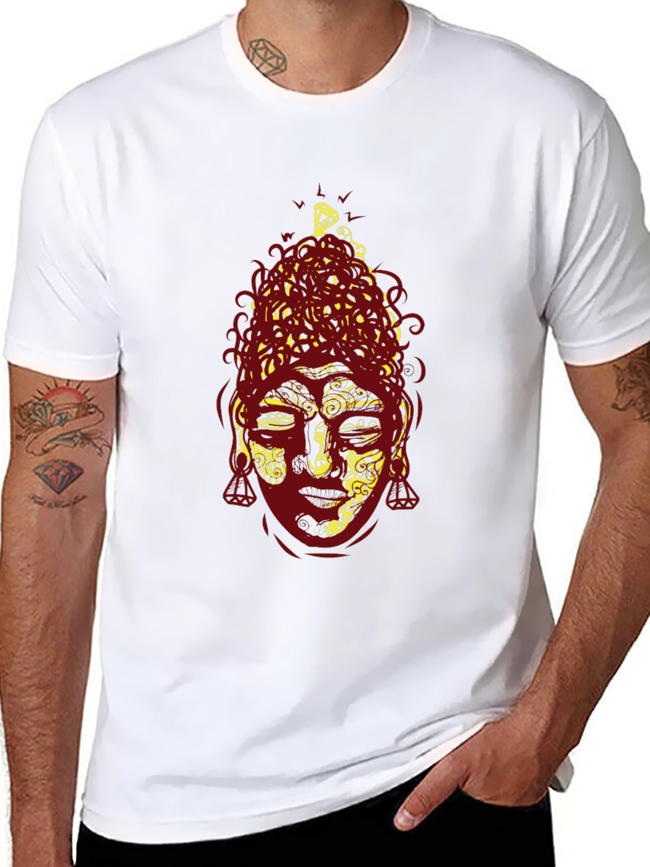 Buddha Graphic Print Tee - Black