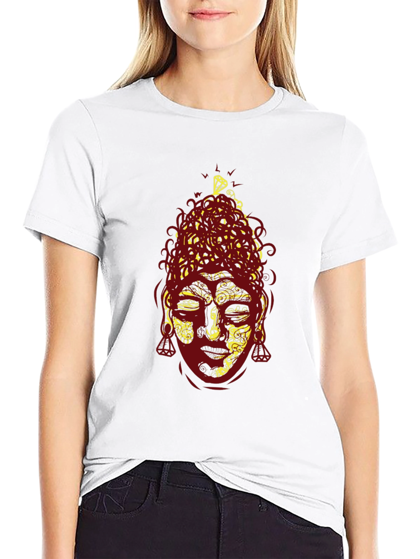 Buddha Graphic Print Tee - Black