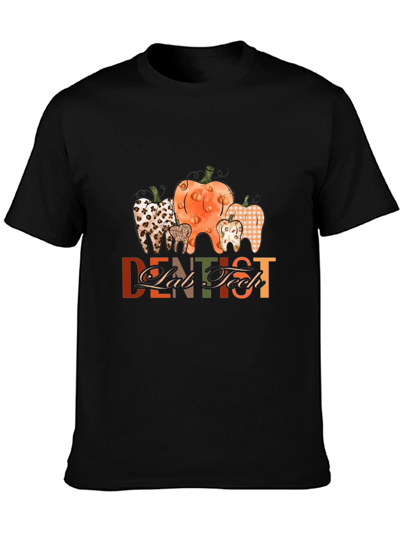 Fall Dentist T-Shirt with Pumpkin and Tooth Design
